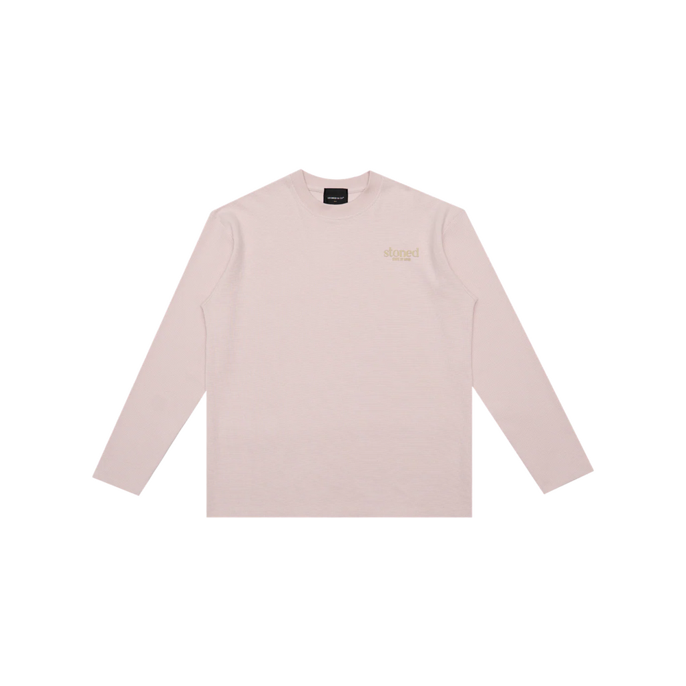 Stoned & Co ® Originals v2 : Waffle Long Sleeved Tee Pink (FW25)