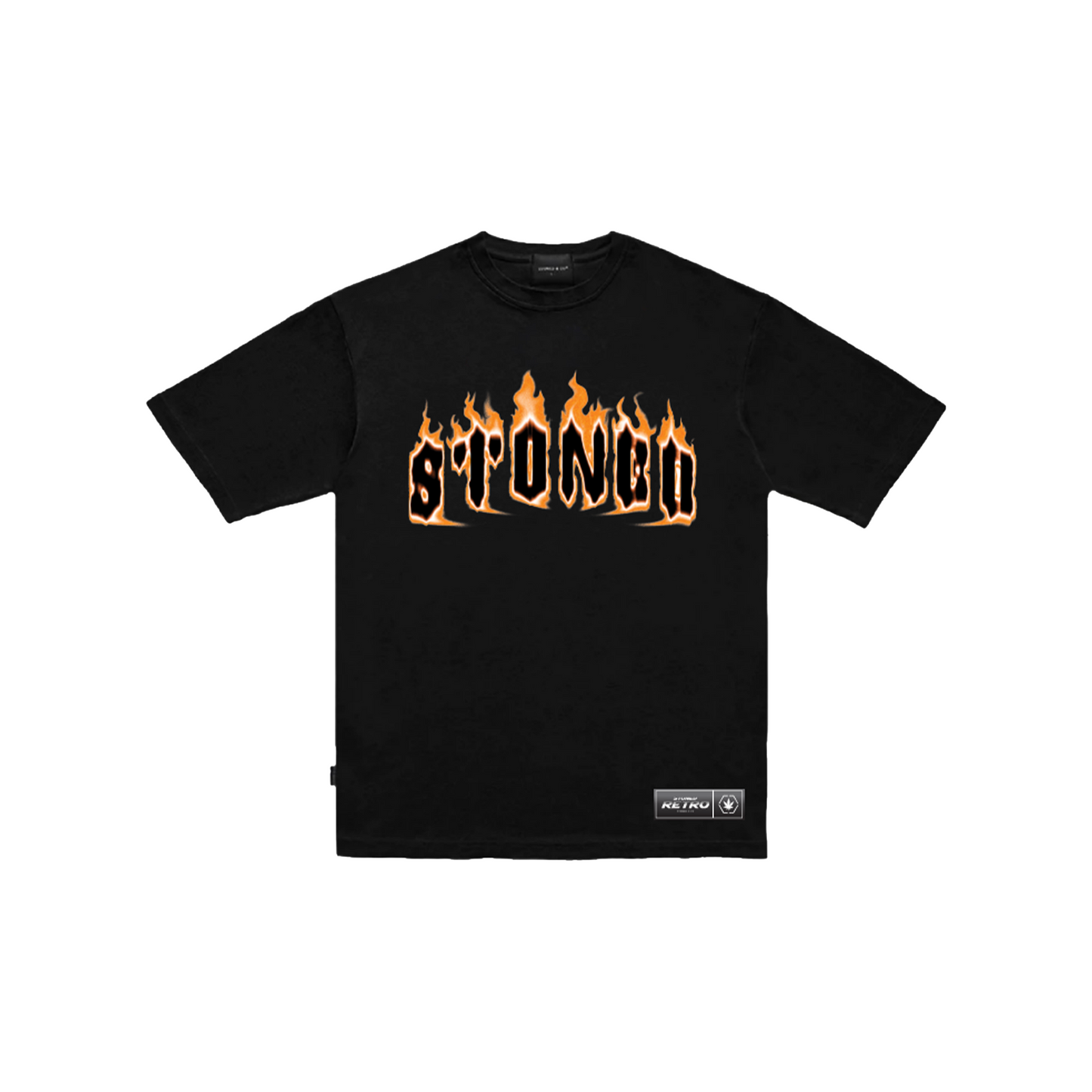 Stoned & Co ® Stoned Retro : Flame Tee Black (SS24)