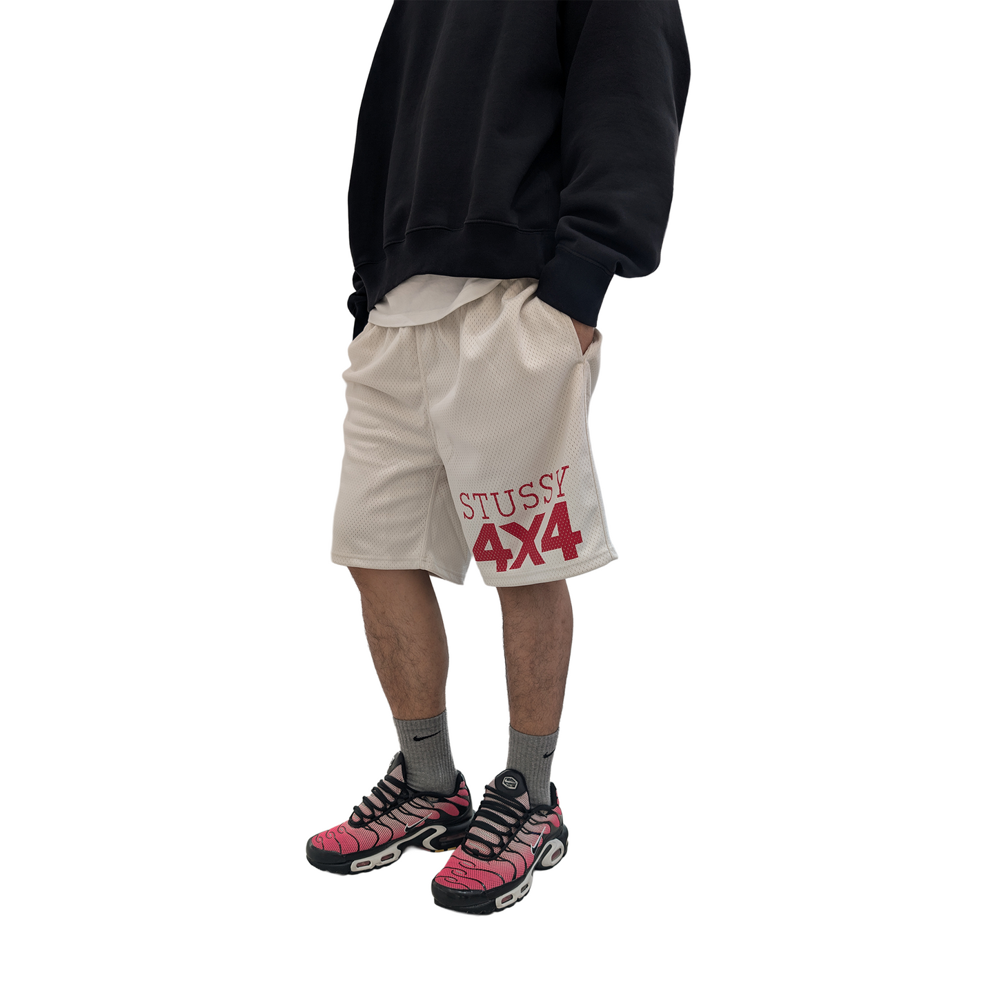 Stüssy 4X4 Mesh Football Shorts Bone (SS23)