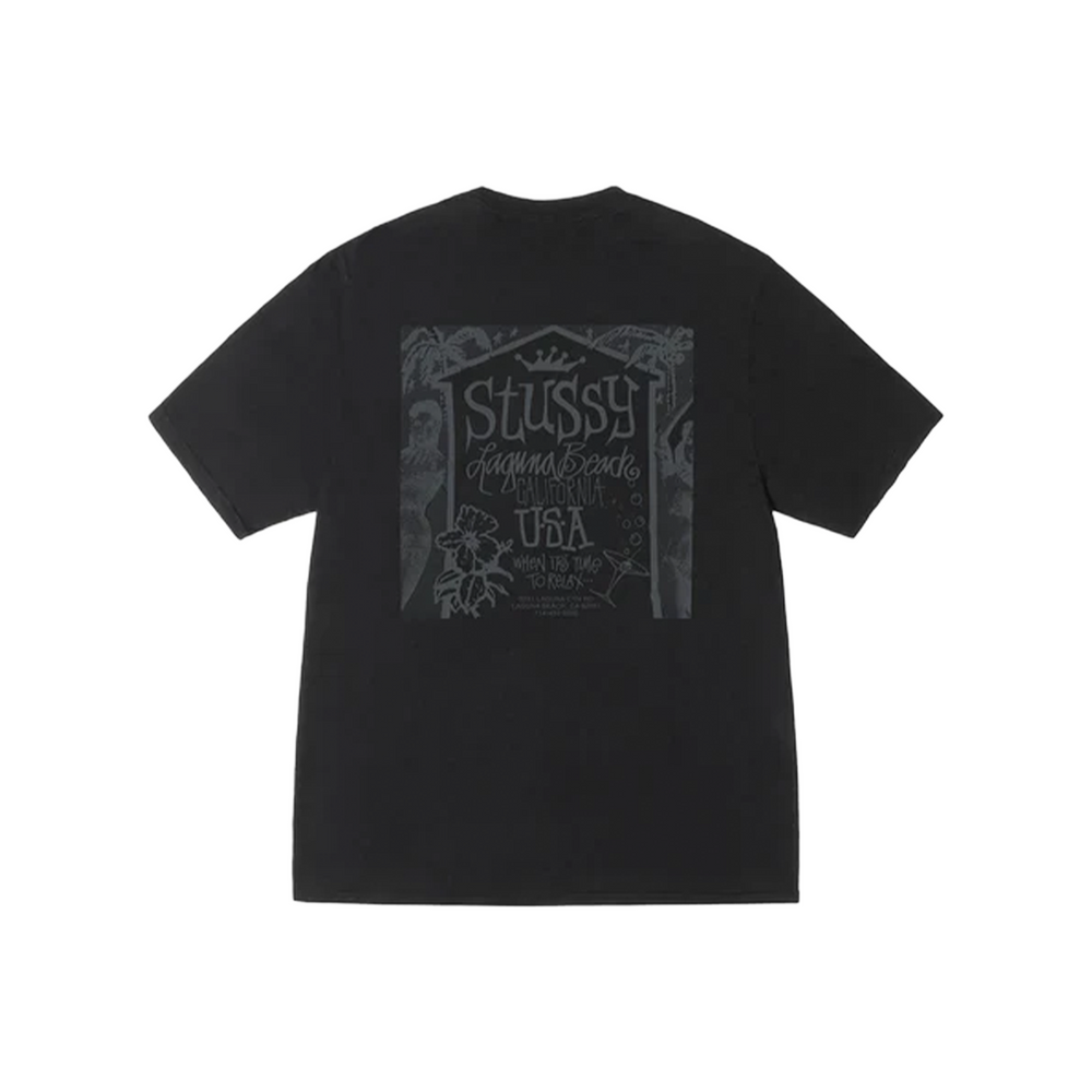 Stüssy Beach House Pigment Dyed Tee Black (SS25)