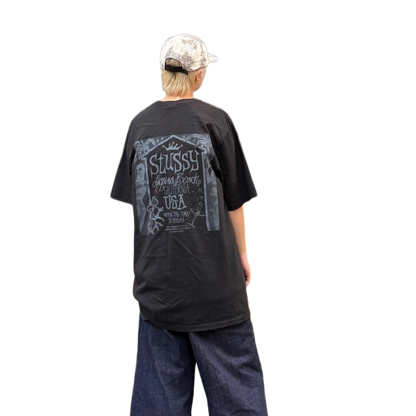 Stüssy Beach House Pigment Dyed Tee Black (SS25)
