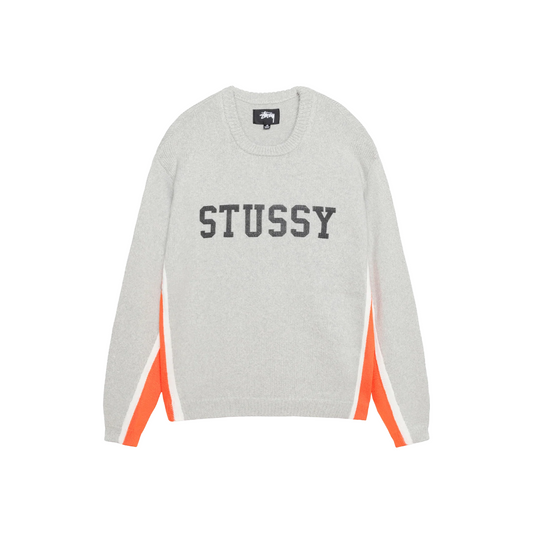 Stüssy Contrast Stripe Crewneck Sweater Heather (FW24)