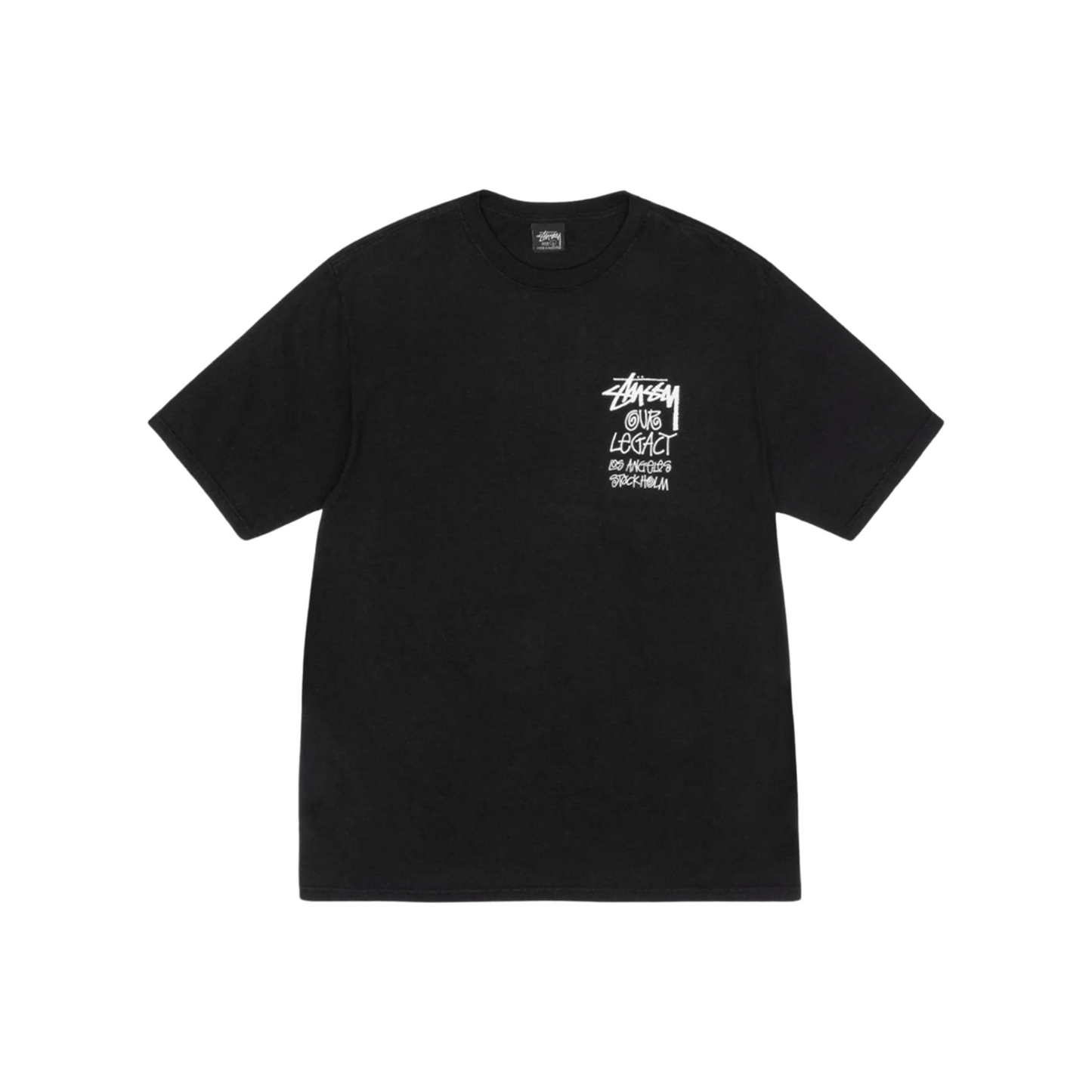 Stüssy x Our Legacy Work Shop 8 Ball Yin Yang Pigment Dyed Tee Black (FW24)