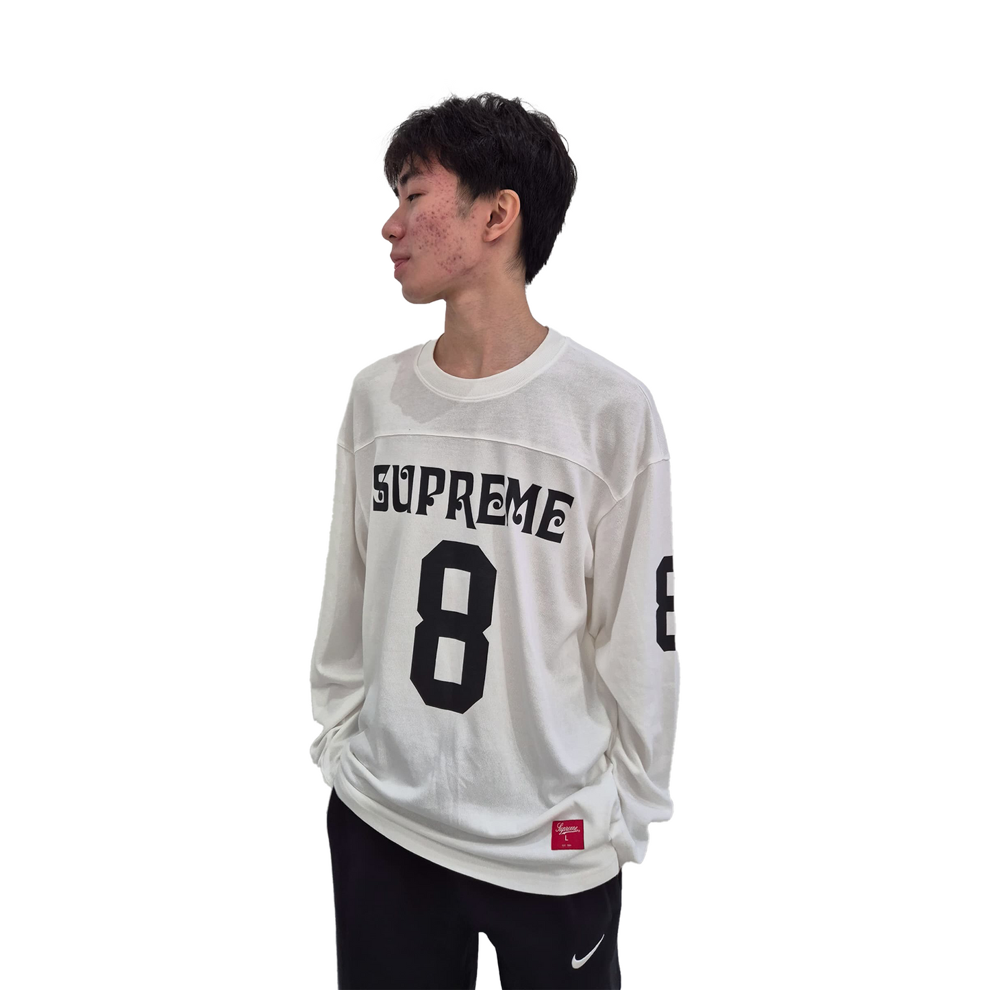 Supreme Affiliated Long Sleeved Football Tee White (SS25)