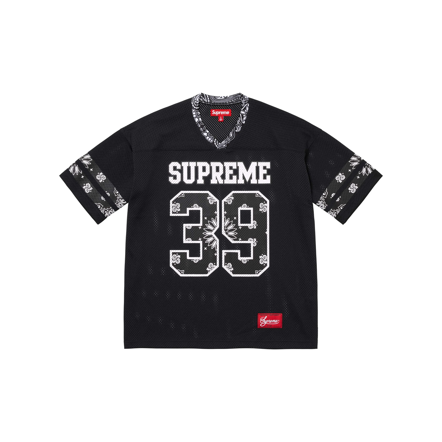 Supreme Bandana Football Jersey Black (SS25) - Front