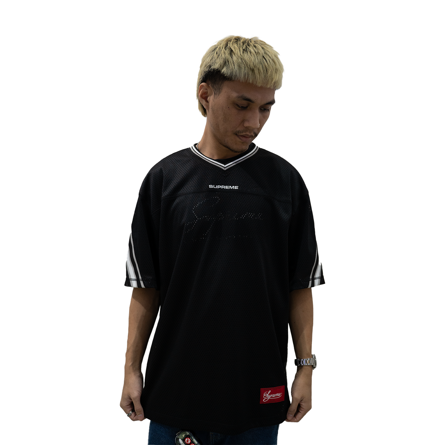 Supreme Jacquard Rib Football Jersey Black (FW24)