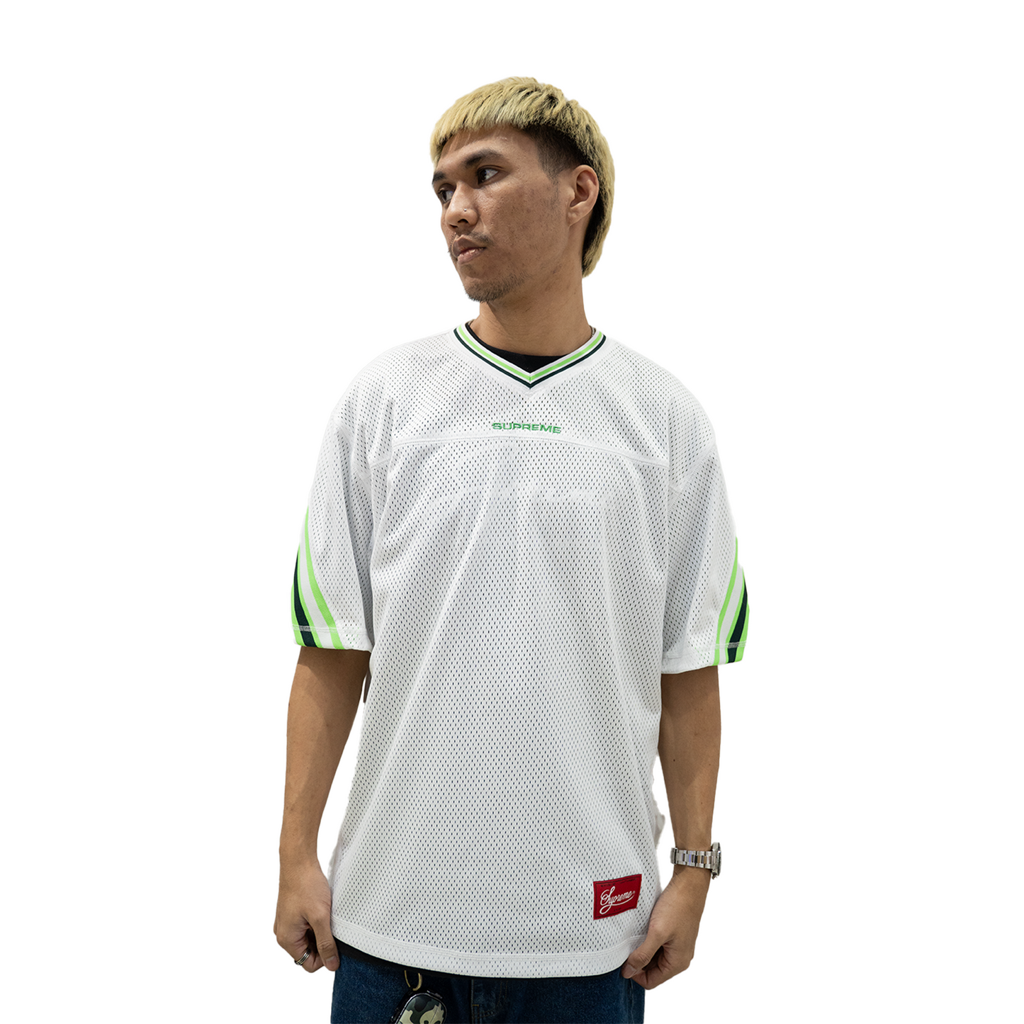 Supreme Jacquard Rib Football Jersey White (FW24)