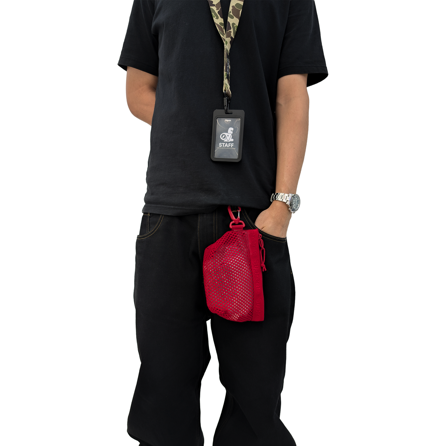 Supreme Mesh Mini Pouch Bag Red (SS25)