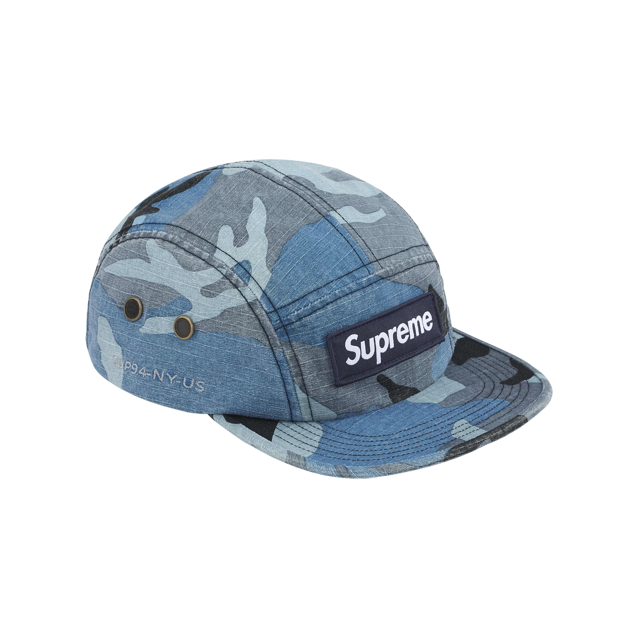 Supreme Military Camp Cap Blue Camo (FW25) – STEALPLUG KL