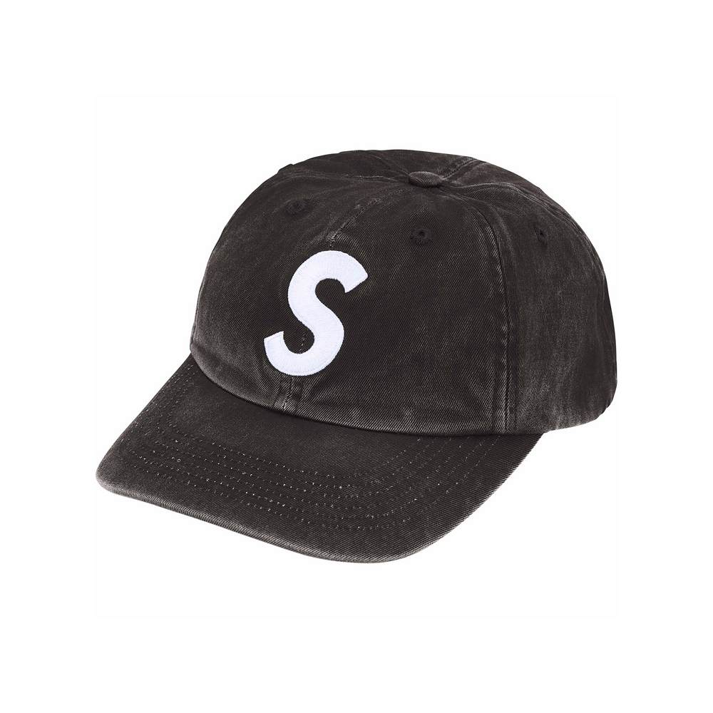 Supreme Pigment Coated S Logo 6-Panel Cap Black (SS25)