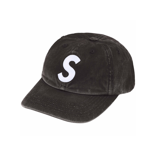 Supreme Pigment Coated S Logo 6-Panel Cap Black (SS25)