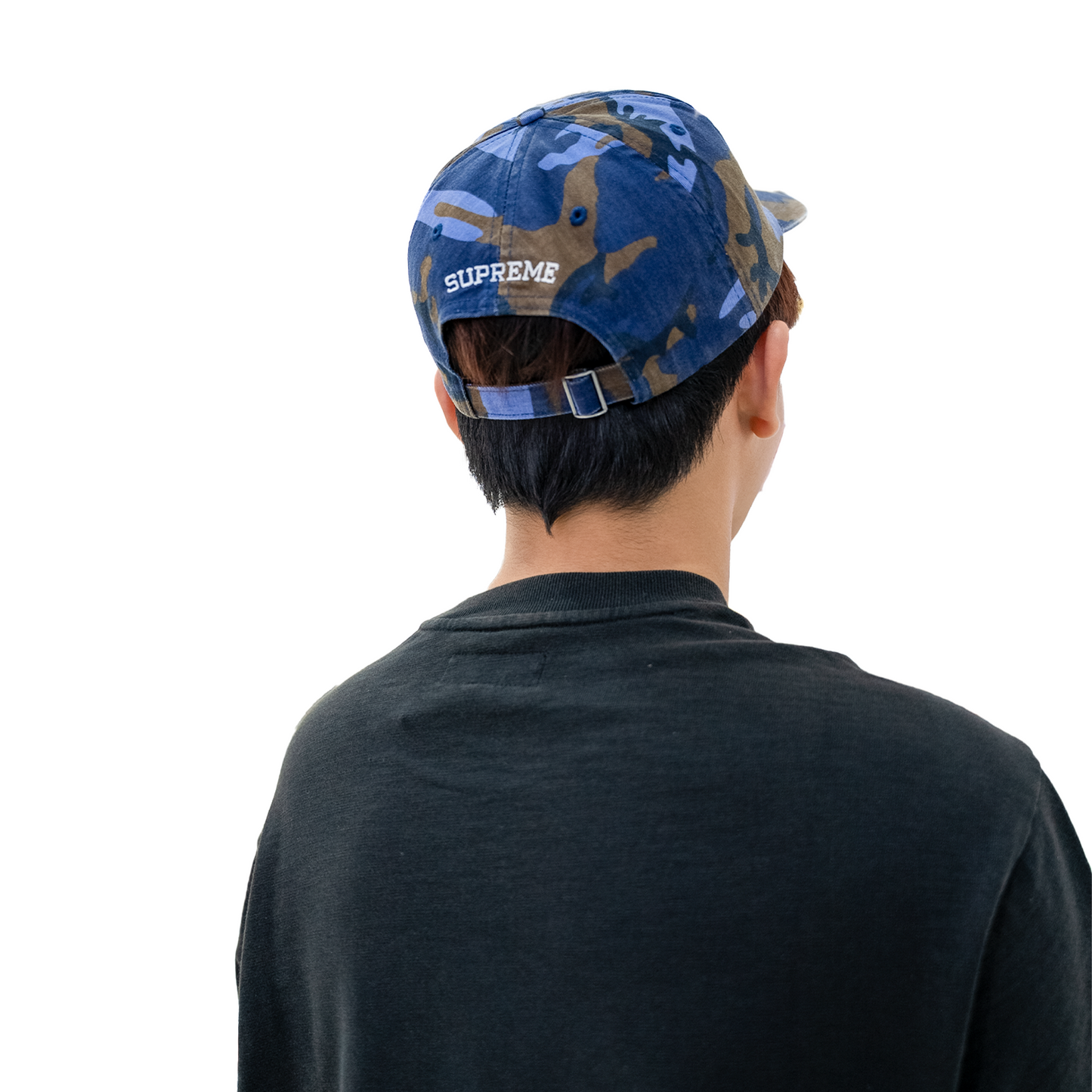 Supreme Pigment Coated S Logo 6-Panel Cap Blue Camo (SS25)