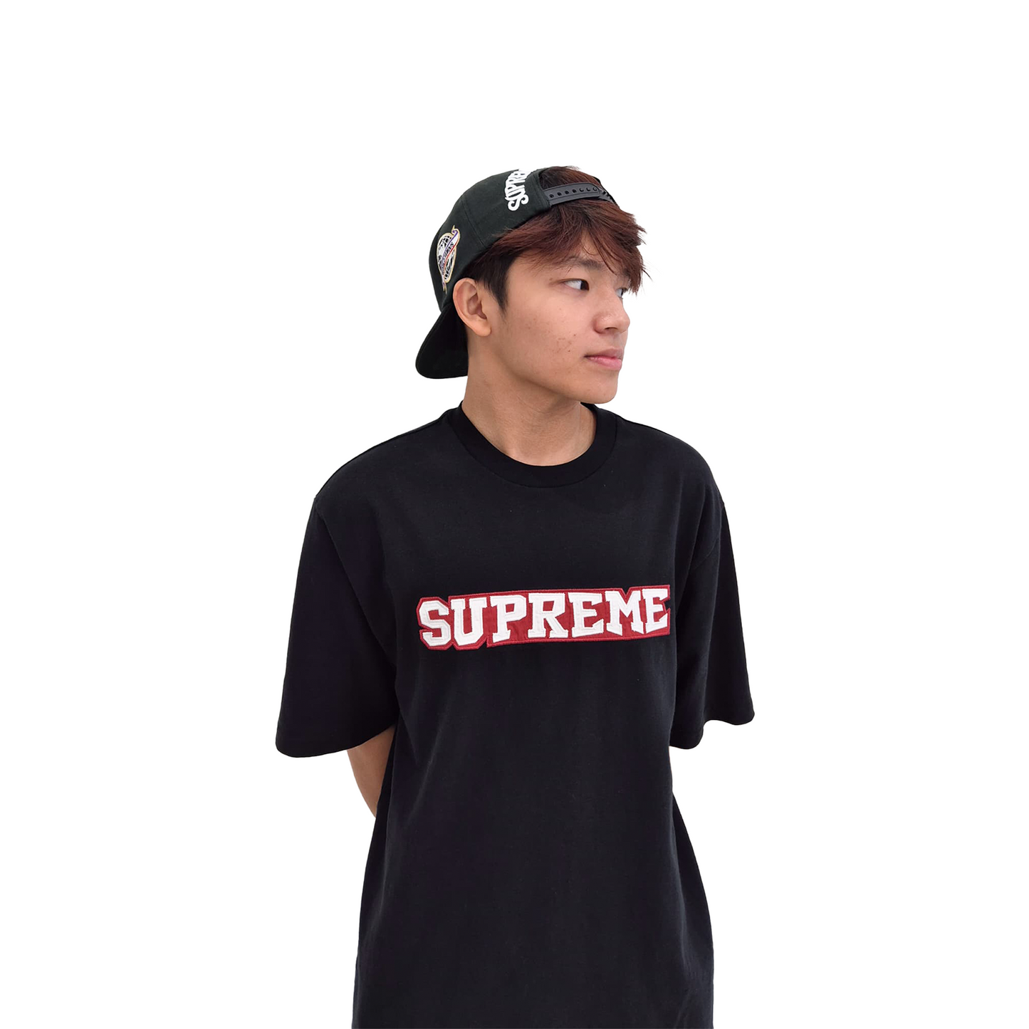 Supreme Satin Appliqué Short Sleeve Tee Black (SS25)