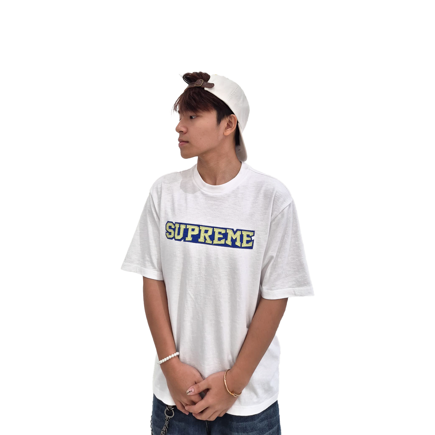Supreme Satin Appliqué Short Sleeve Tee White (SS25)