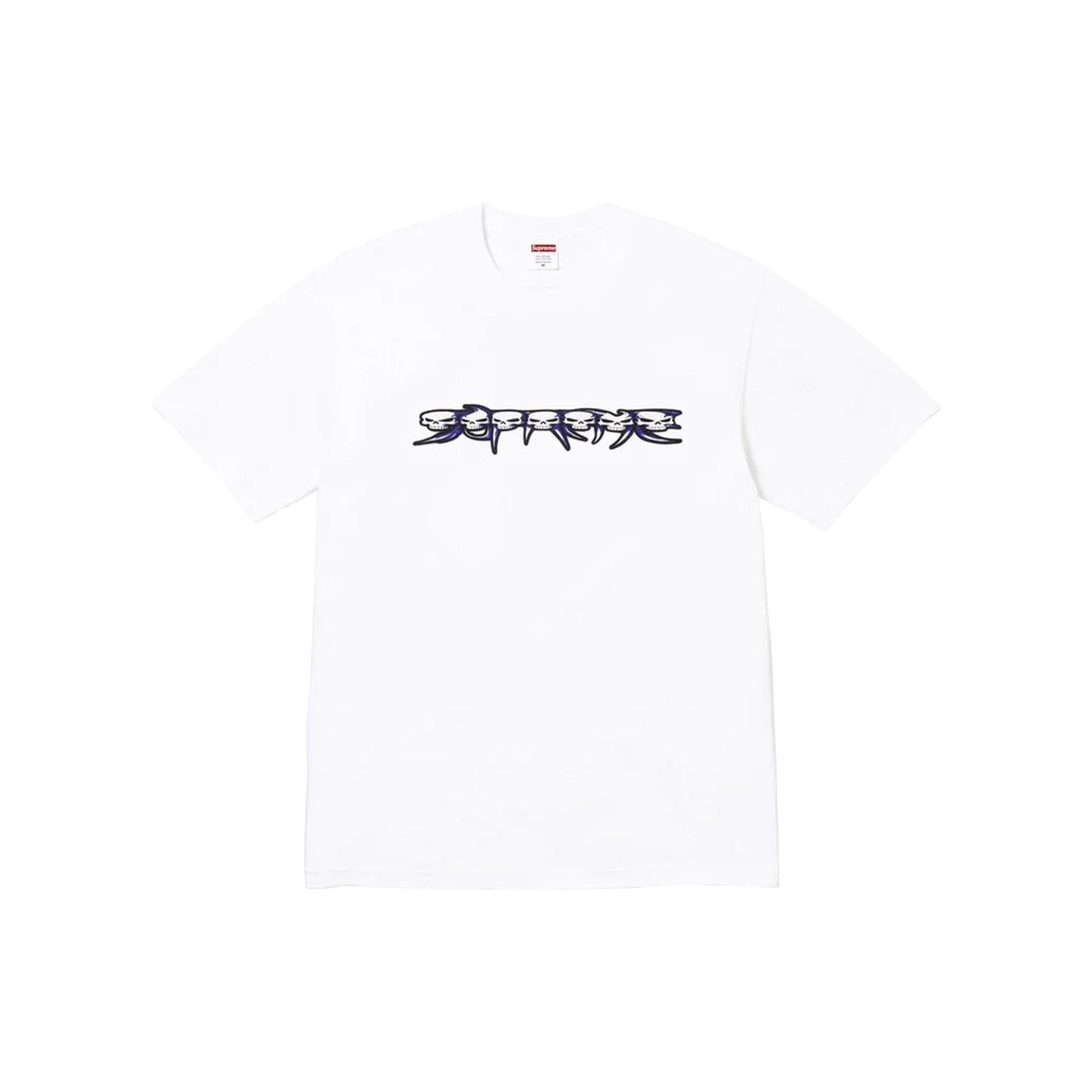 Supreme Skulls Spellout Tee White (FW26) – STEALPLUG KL