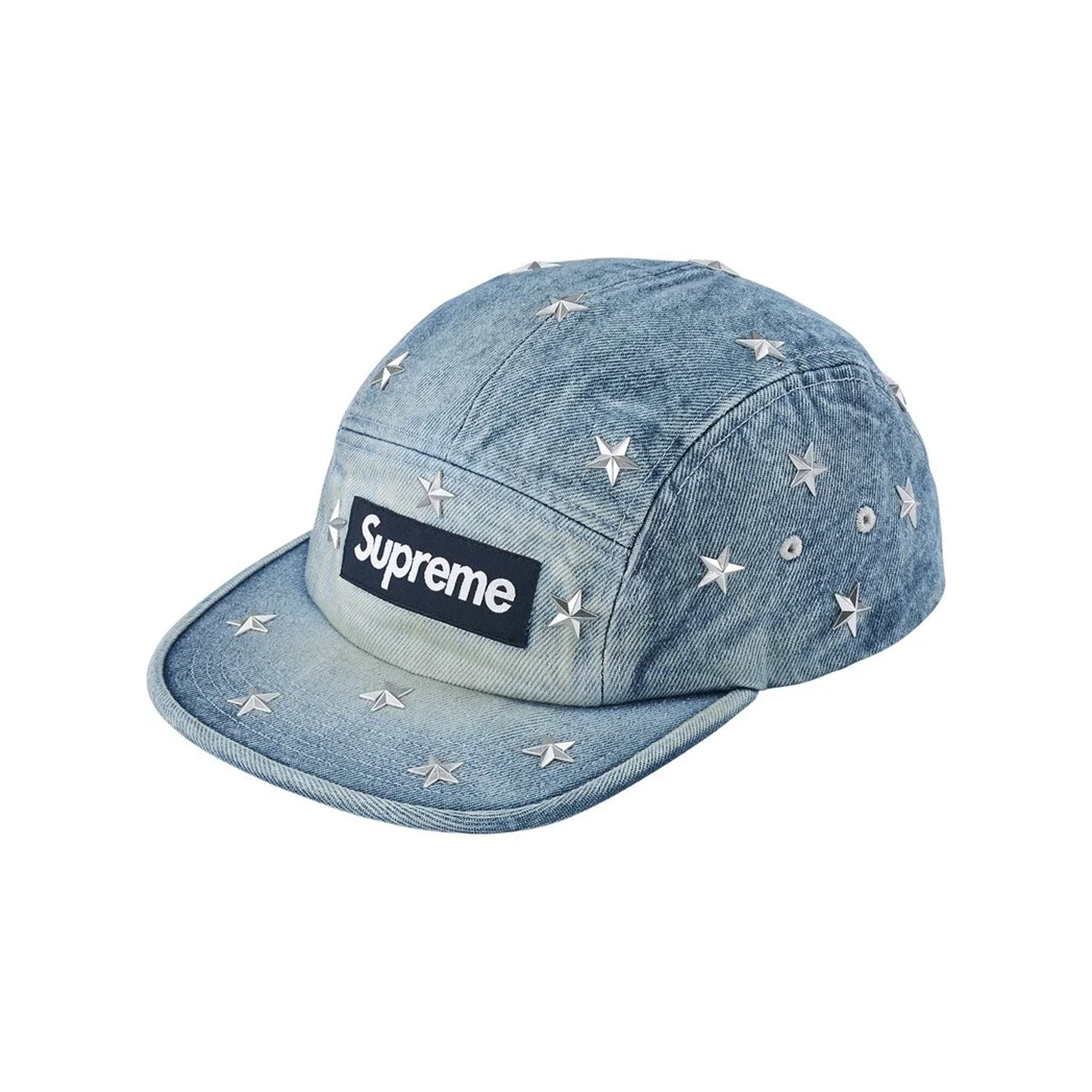 Supreme Stars Studded Denim Camp Cap Washed Indigo (SS26