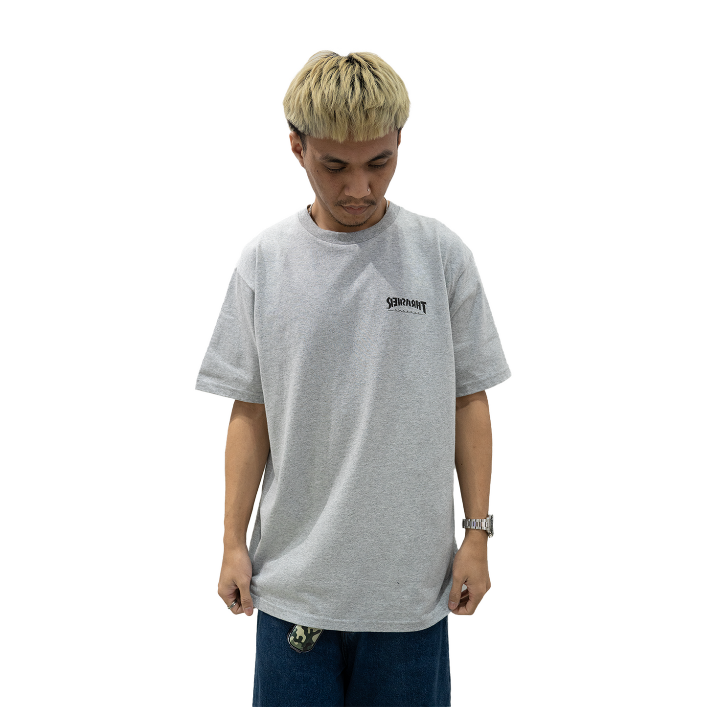 Supreme Thrasher Cross Tee Heather Grey (FW24)
