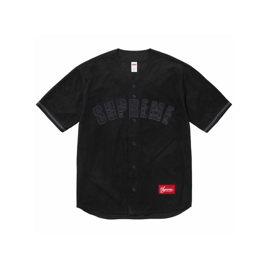 Supreme Ultrasuede Mesh Baseball Jersey Black (SS24)