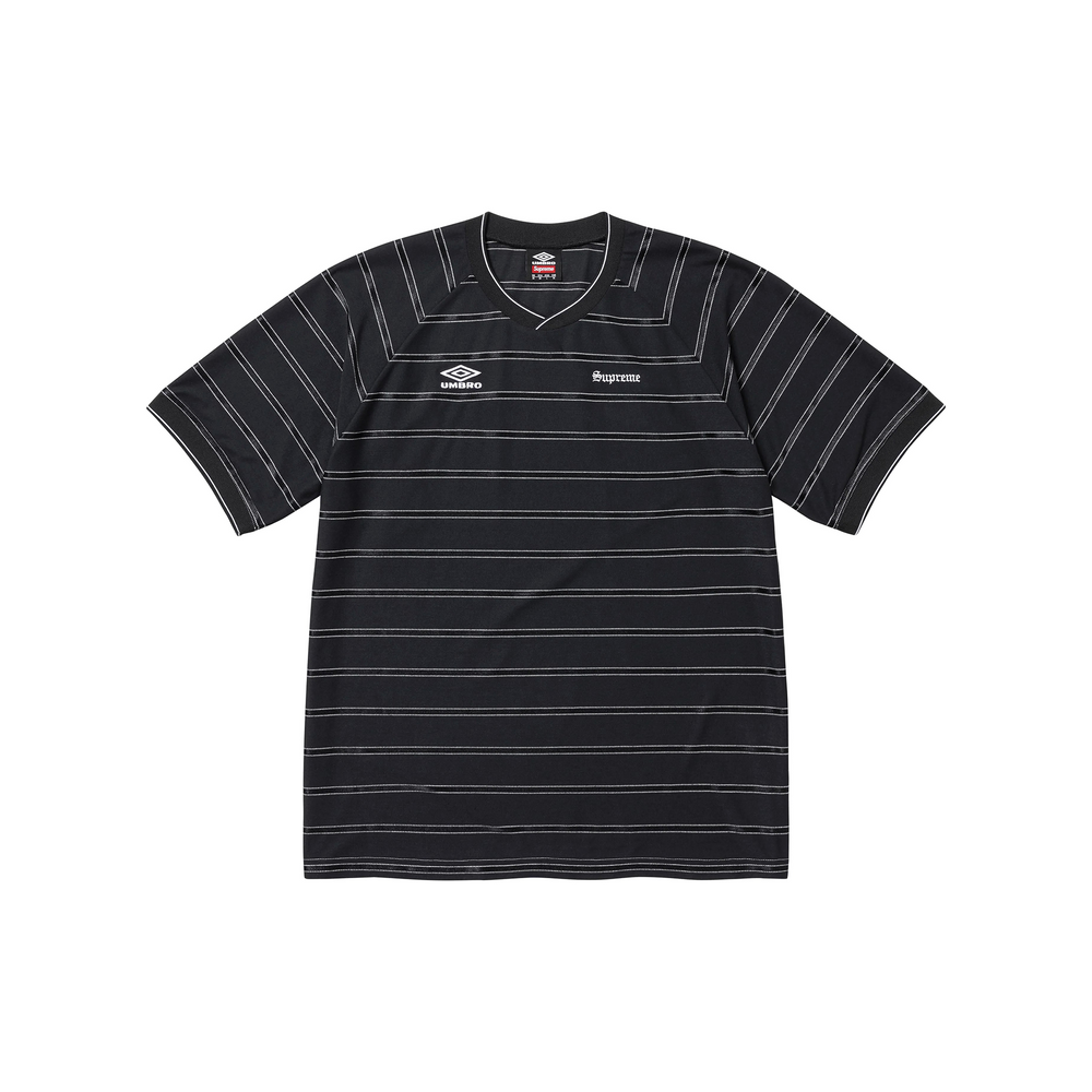 Supreme Umbro Stripe Soccer Jersey Black (SS25)