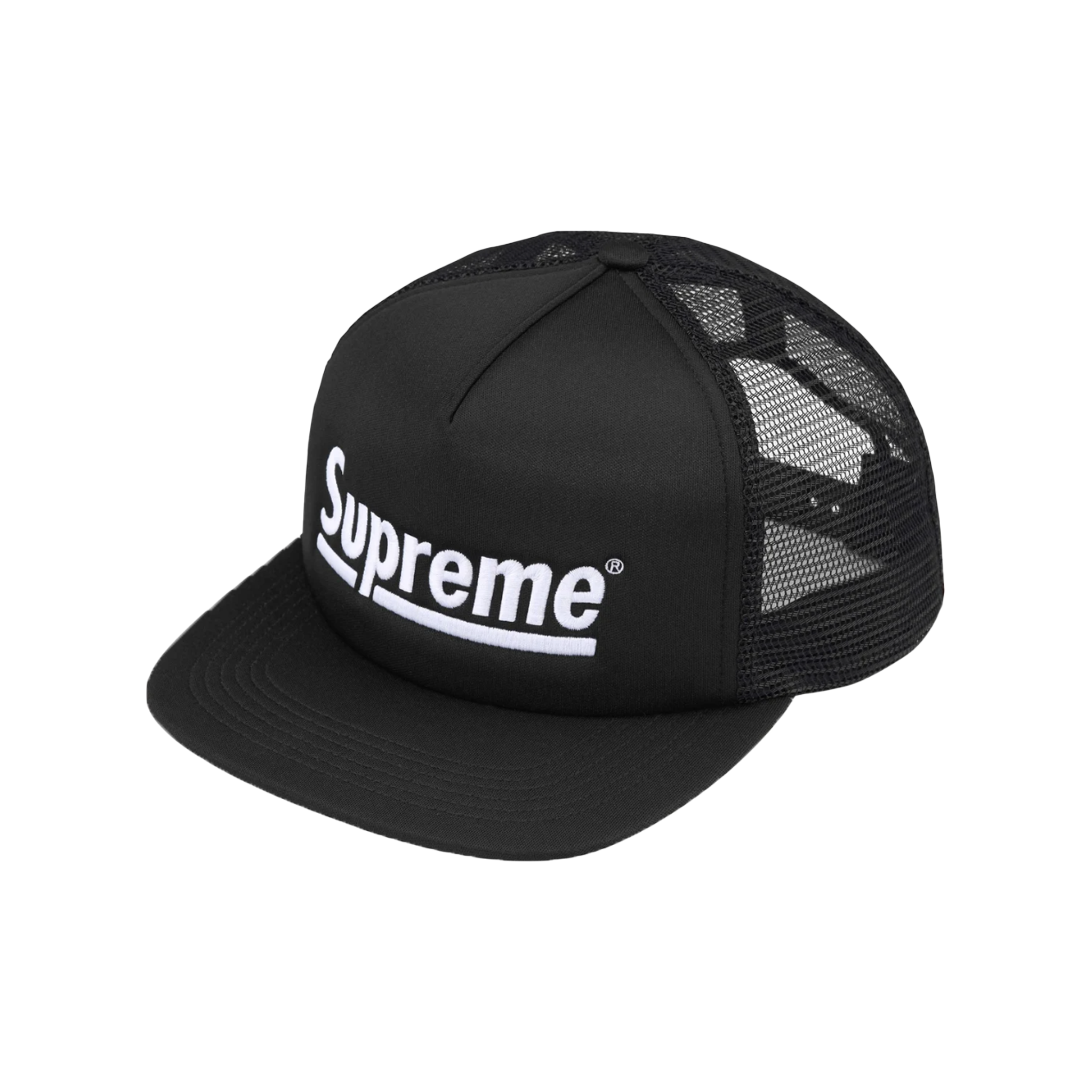 Supreme Underline Mesh Back 5 Panel Black Cap FW24 STEALPLUG KL