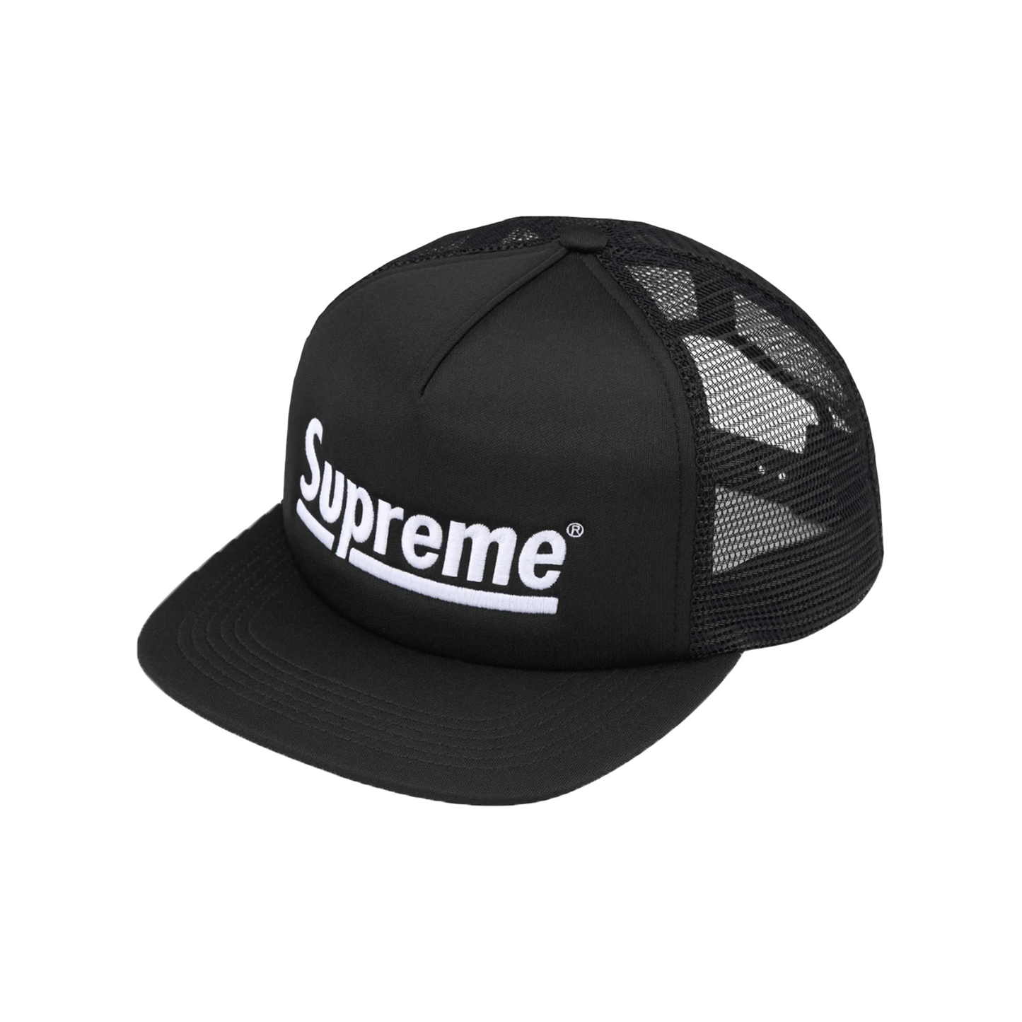 Supreme Underline Mesh Back 5-Panel Black Cap (FW24)