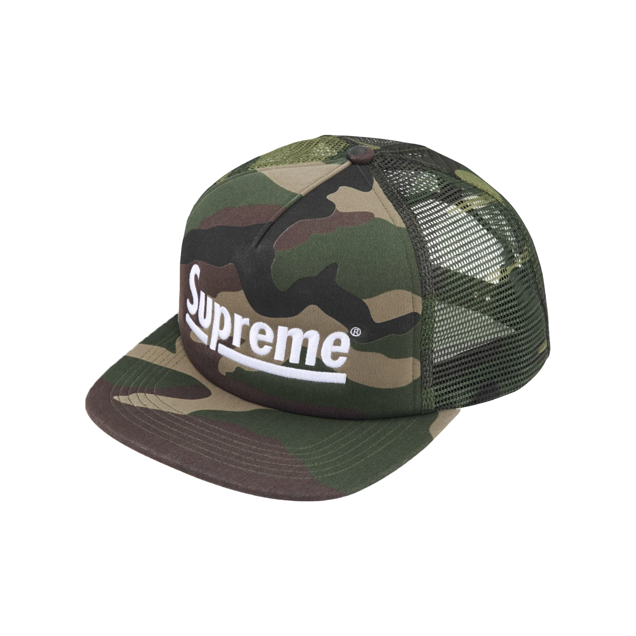 Supreme Underline Mesh Back 5-Panel Woodland Camo Cap (FW24 Supreme Underline Mesh Back 5-Panel Woodland Camo Cap (FW24
