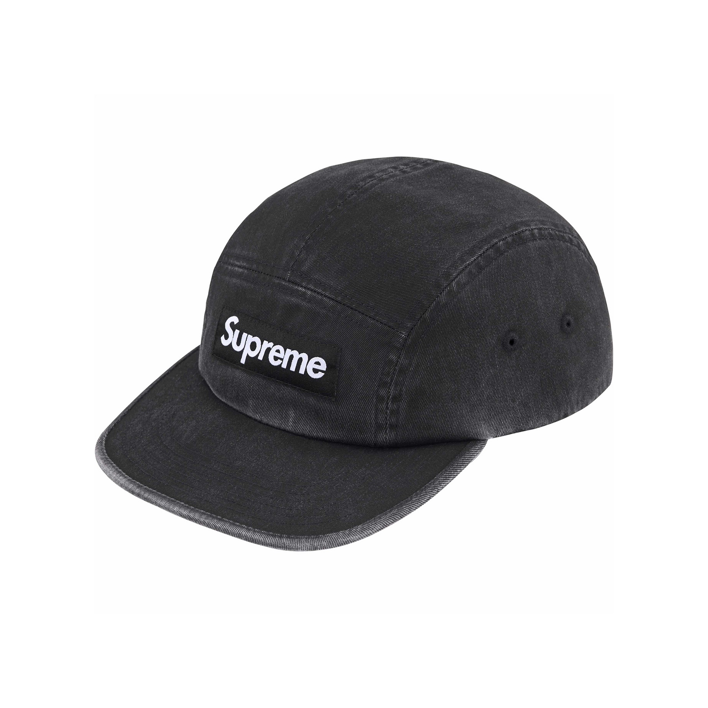 Supreme Washed Chino Twill Camp Cap Black (SS25)