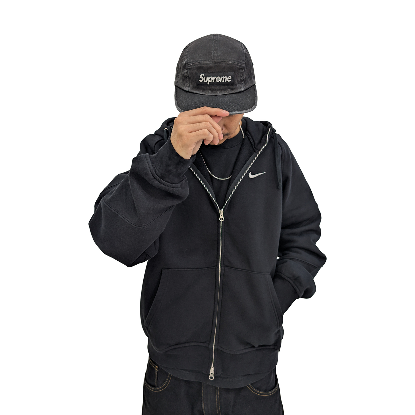 Supreme Washed Chino Twill Camp Cap Black (SS25)