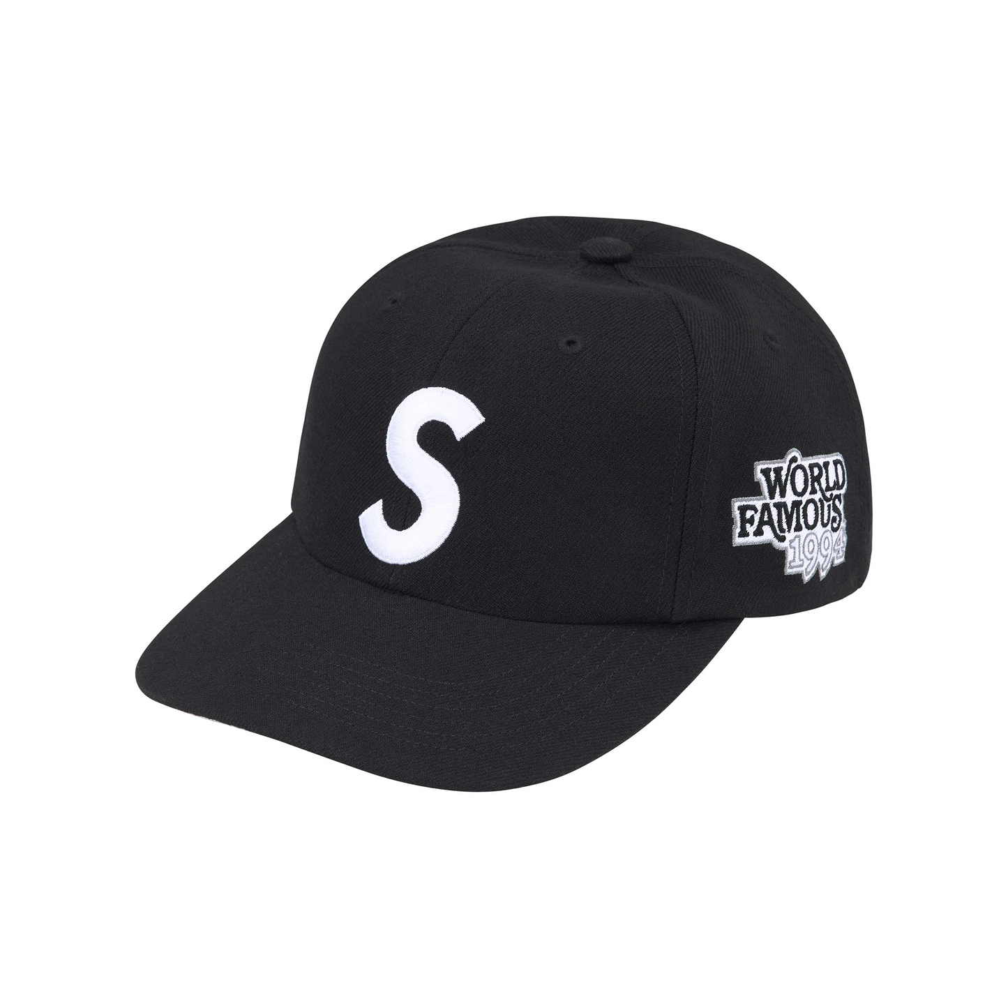Supreme World Famous S Logo 6-Panel Black (SS25)