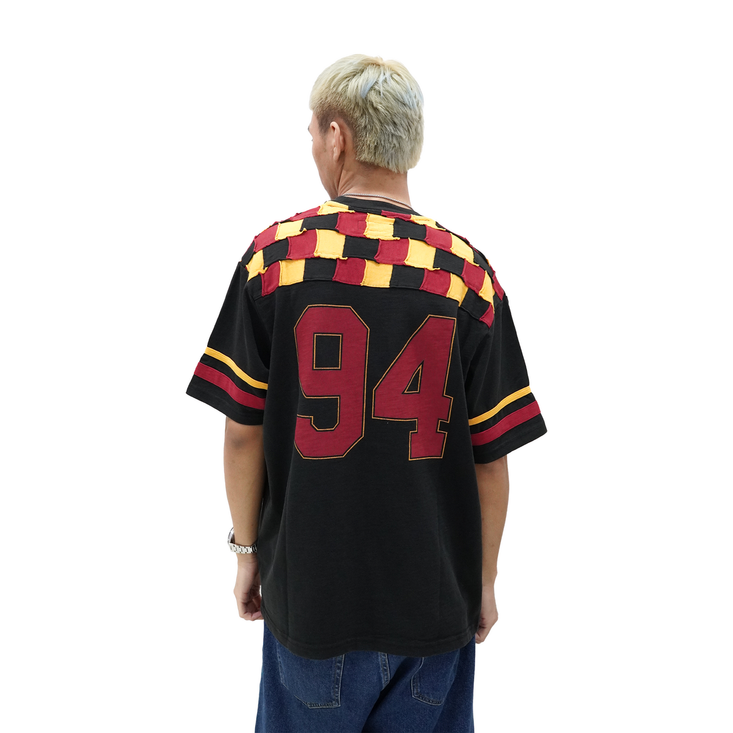 Supreme Patchwork Yoke Football Tee Black (FW24)