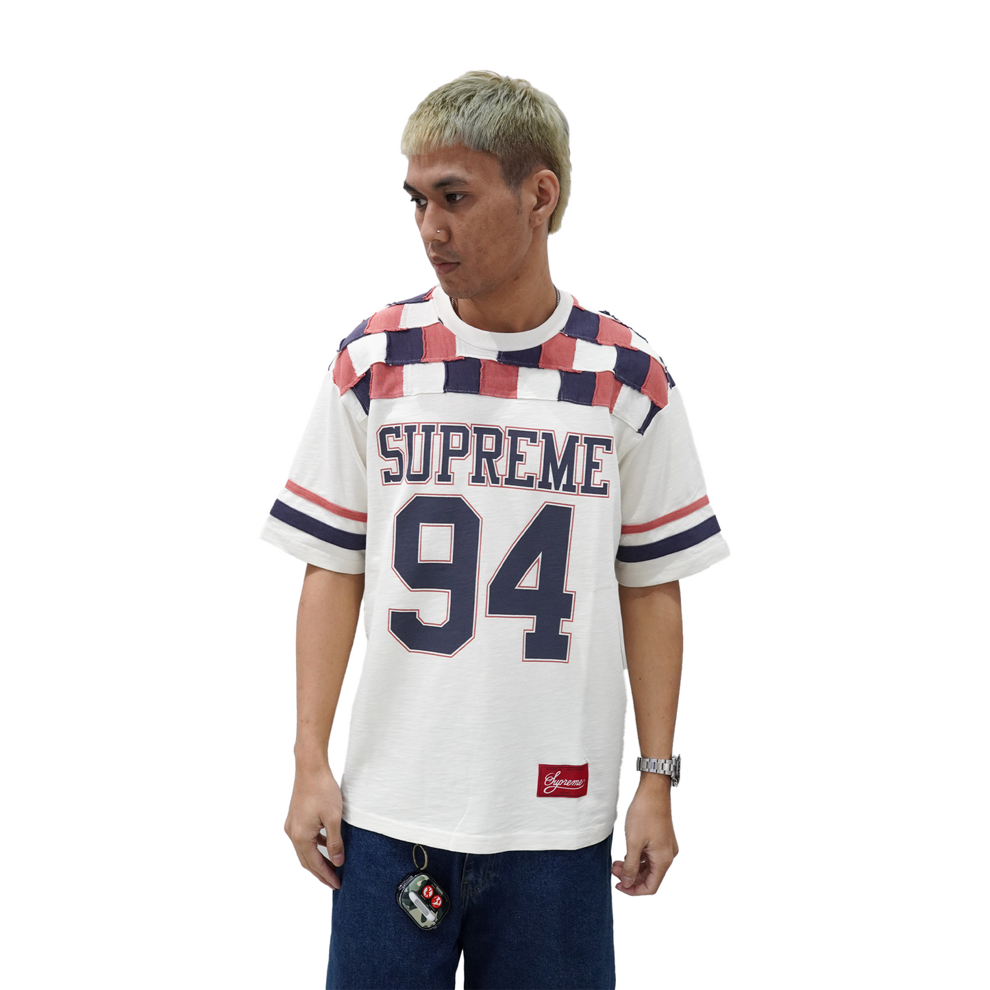 Supreme Patchwork Yoke Football Tee Stone (FW24)