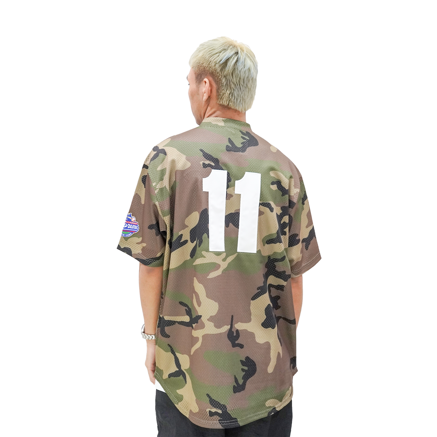 Supreme S Logo Baseball Henley Jersey Woodland Camo (FW24)