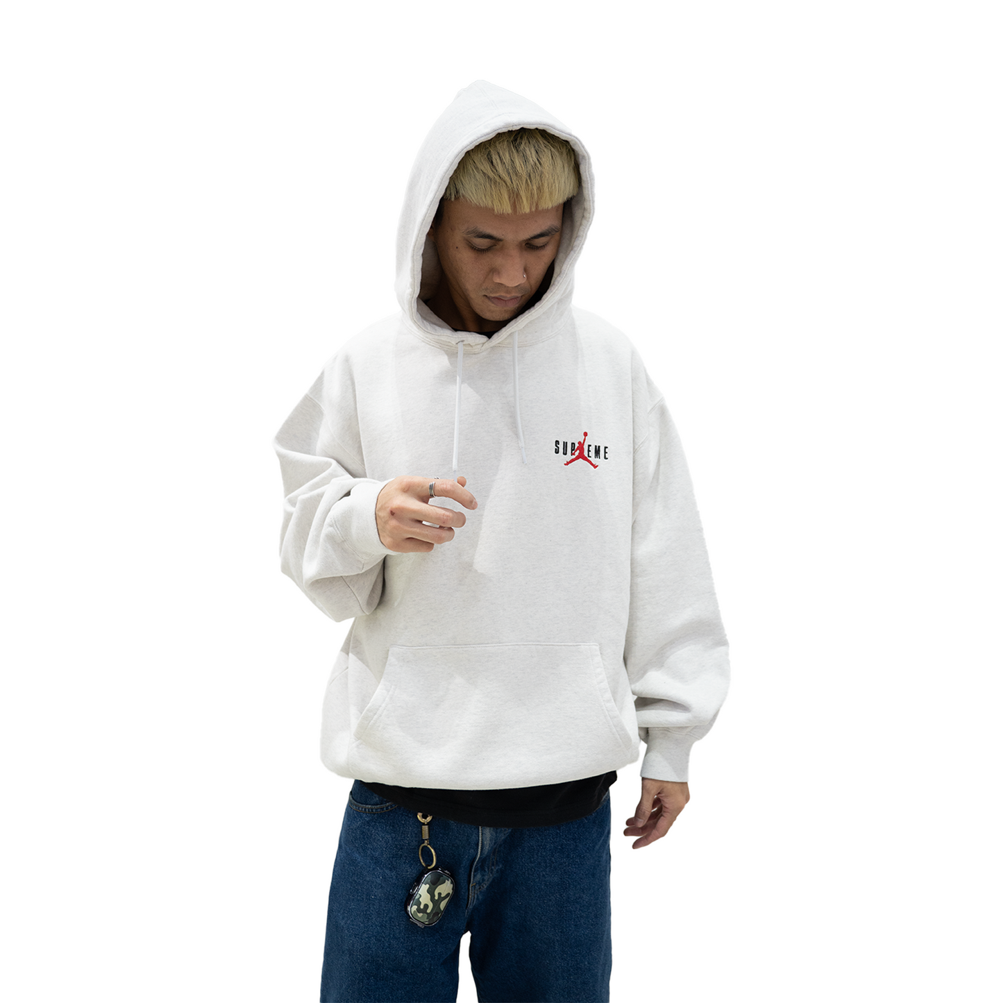 Supreme x Jordan Hoodie Ash Grey (FW24)