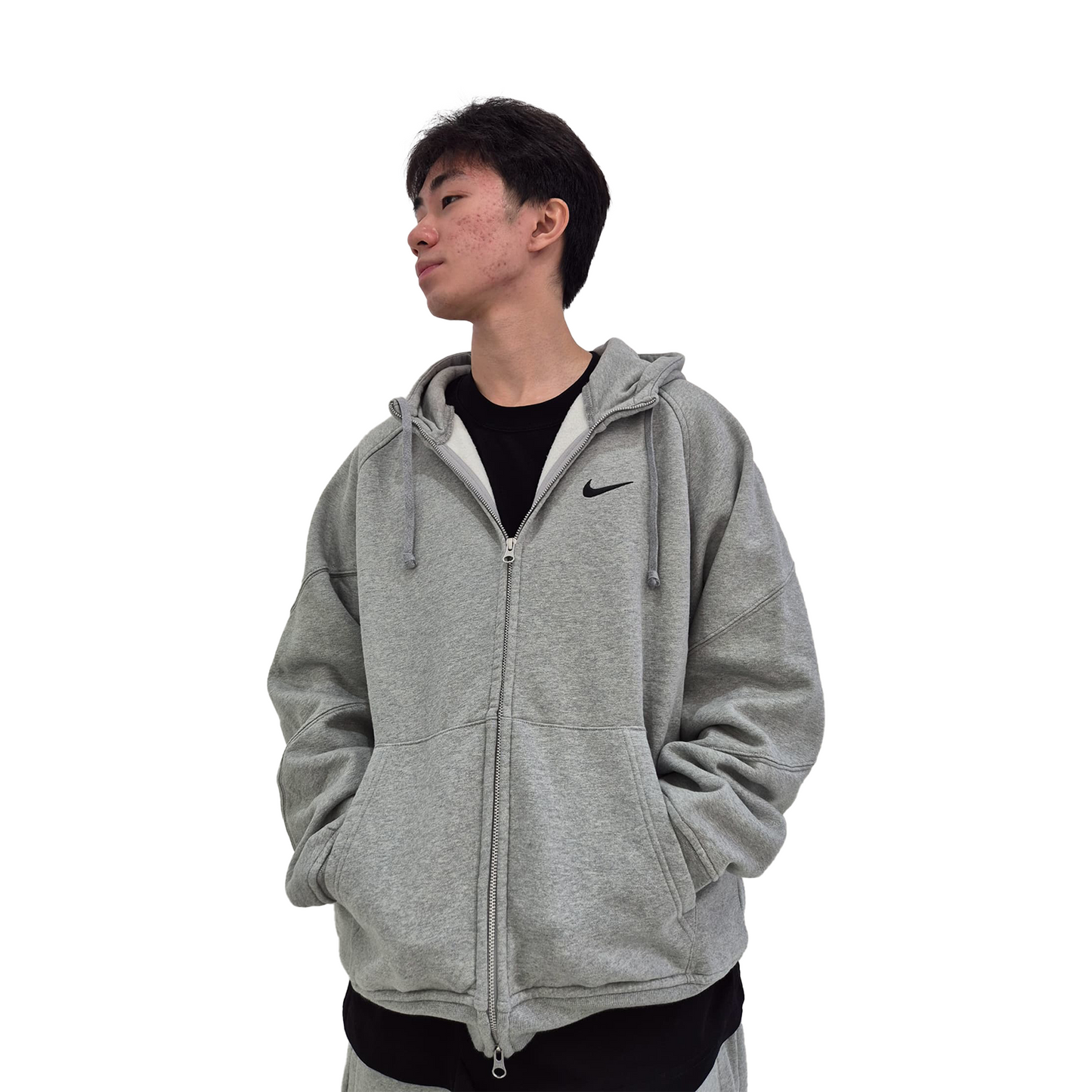 Supreme x Nike Zip Up Hoodie Heather Grey (SS25)