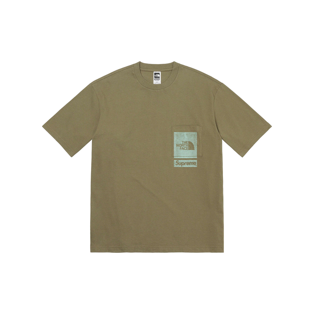 Supreme x THE NORTH FACE Printed Pocket Tee Olive (SS23)