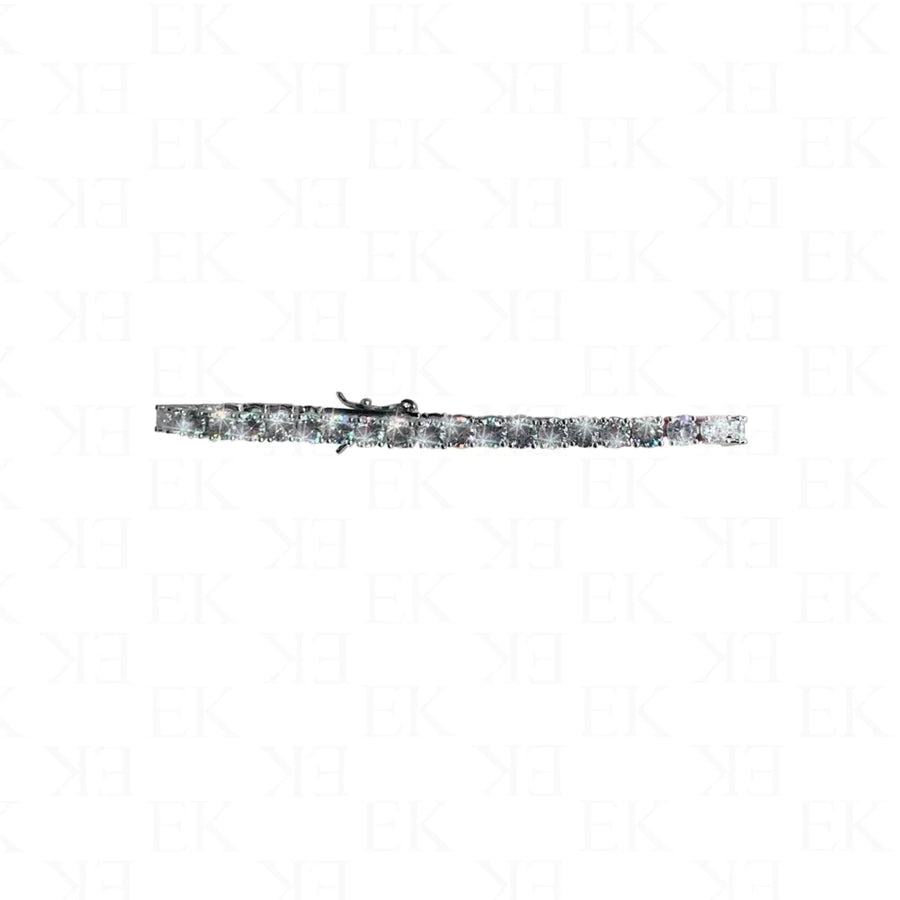 EK Collection Glass Stone Tenez Bracelet Silver