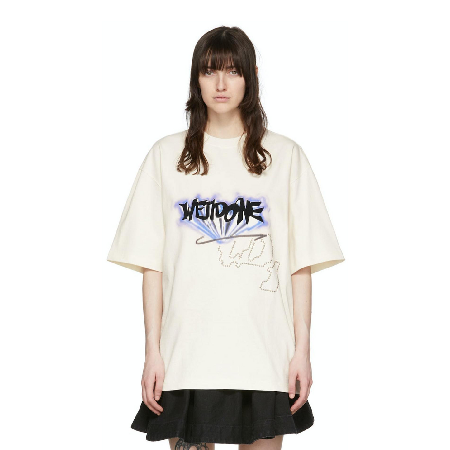 WE11DONE Crystal Logo Tee Ivory (SS24)