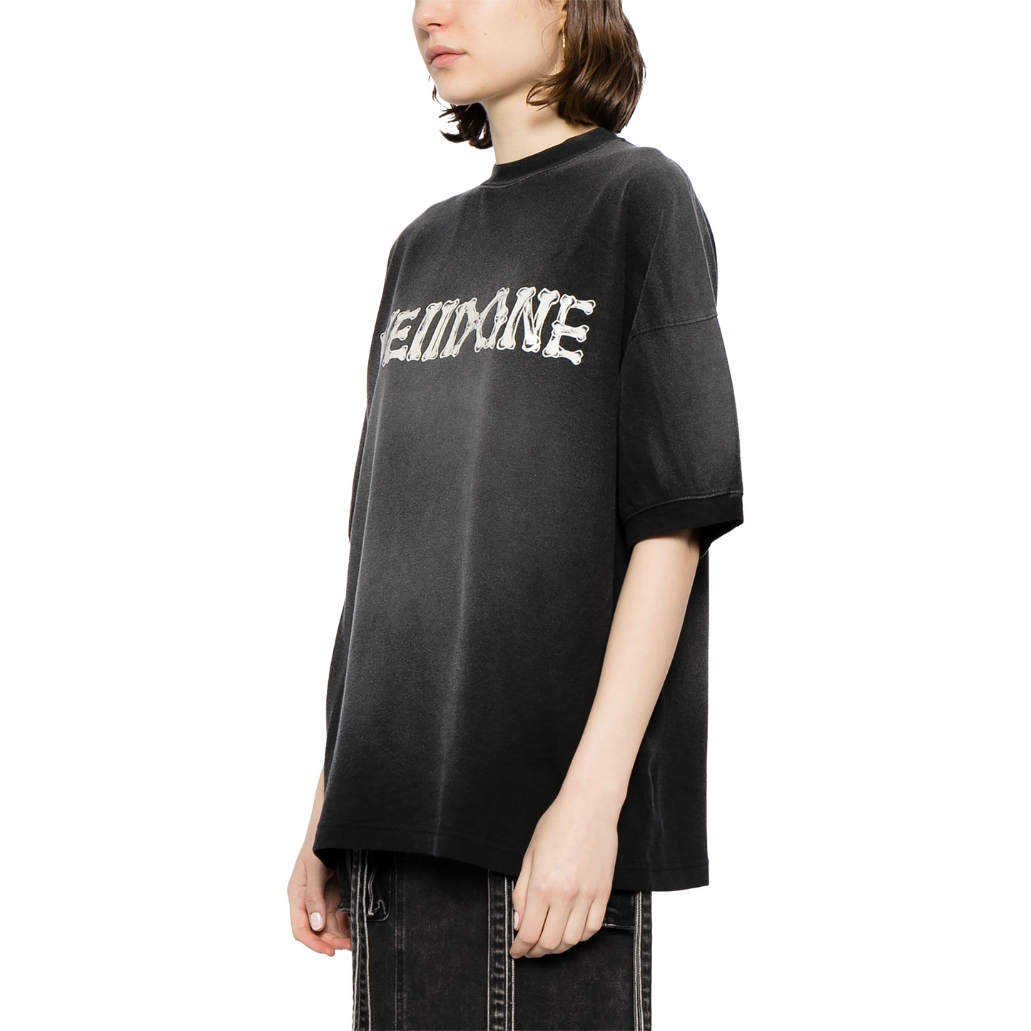 WE11DONE Washed Ribbed Tee Black (SS24)
