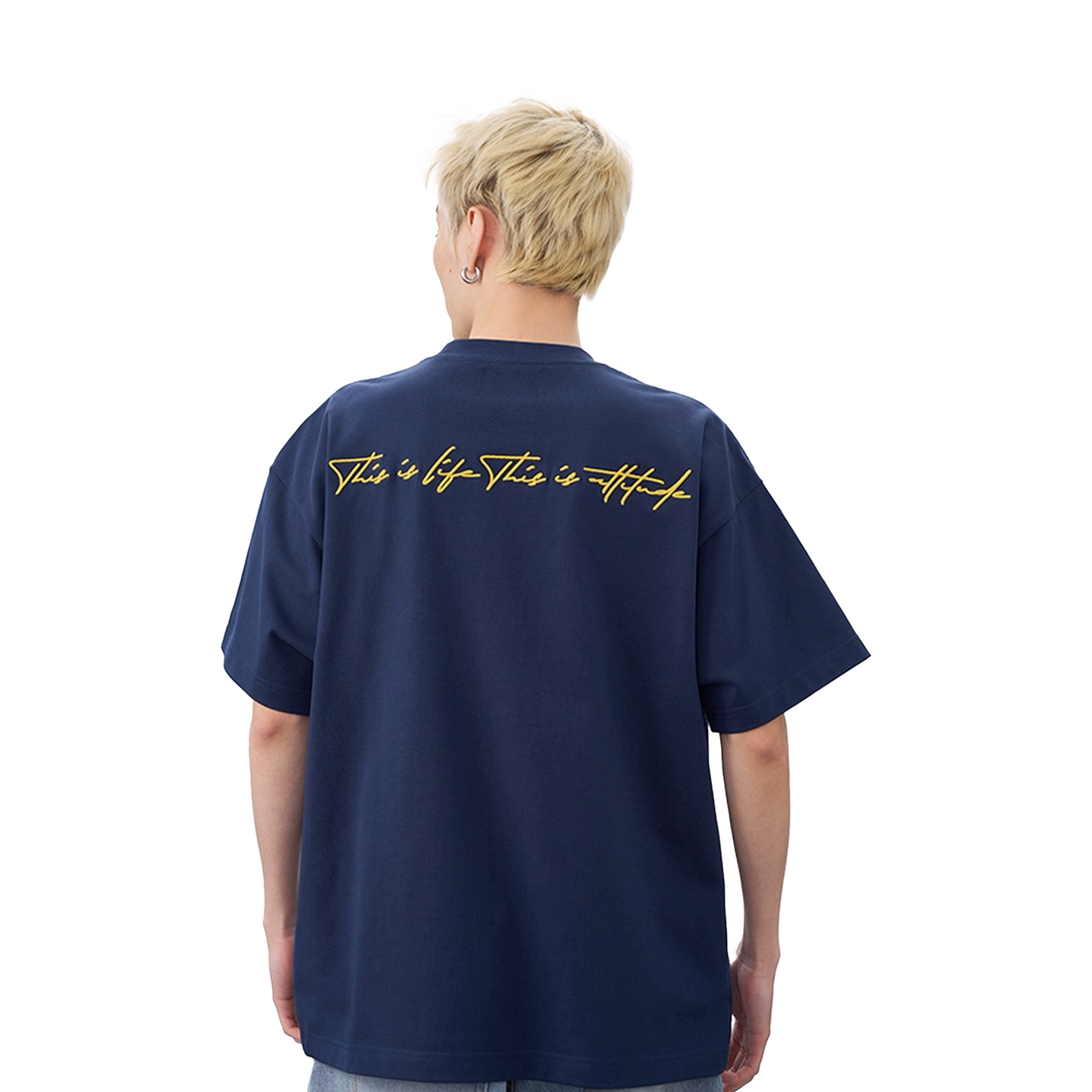 a few Good kids Contrast Colour Patchwork Short Sleeved Tee Navy Blue (SS25)