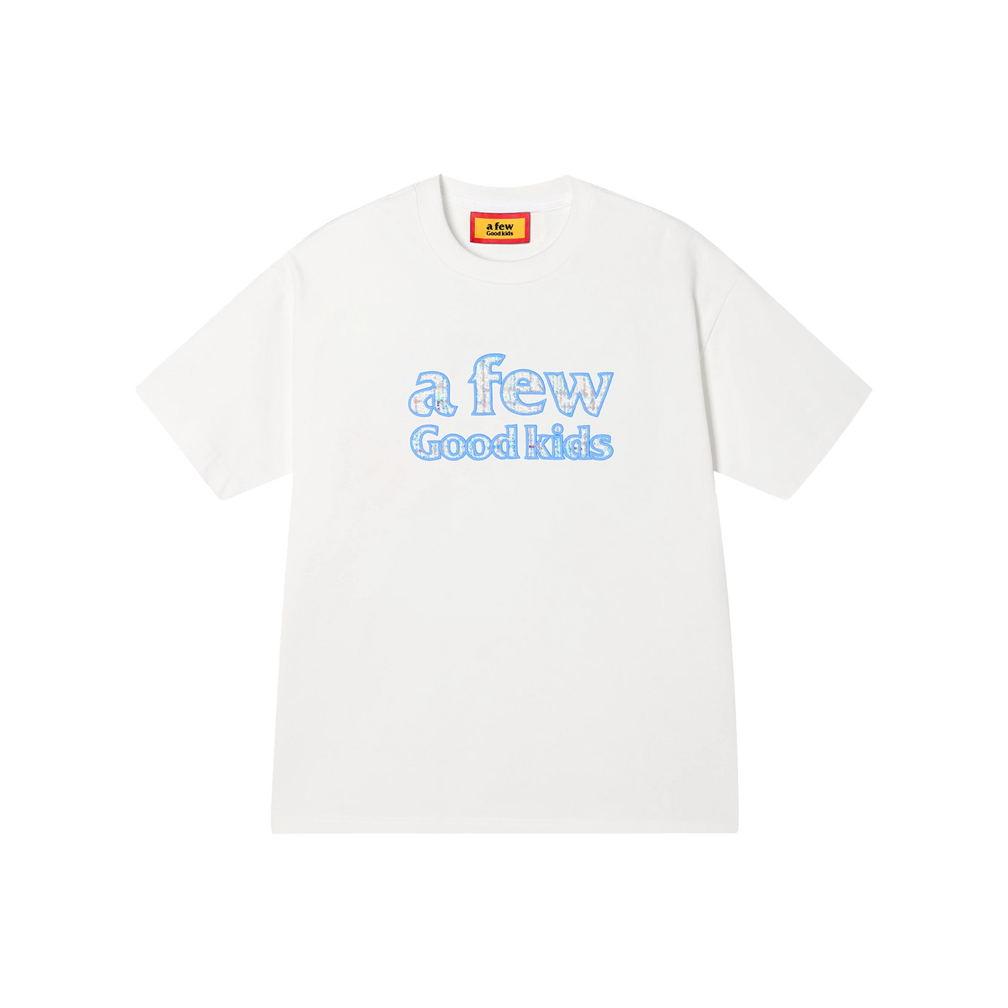 a few Good kids Contrast Colour Patchwork Short Sleeved Tee White (SS25)