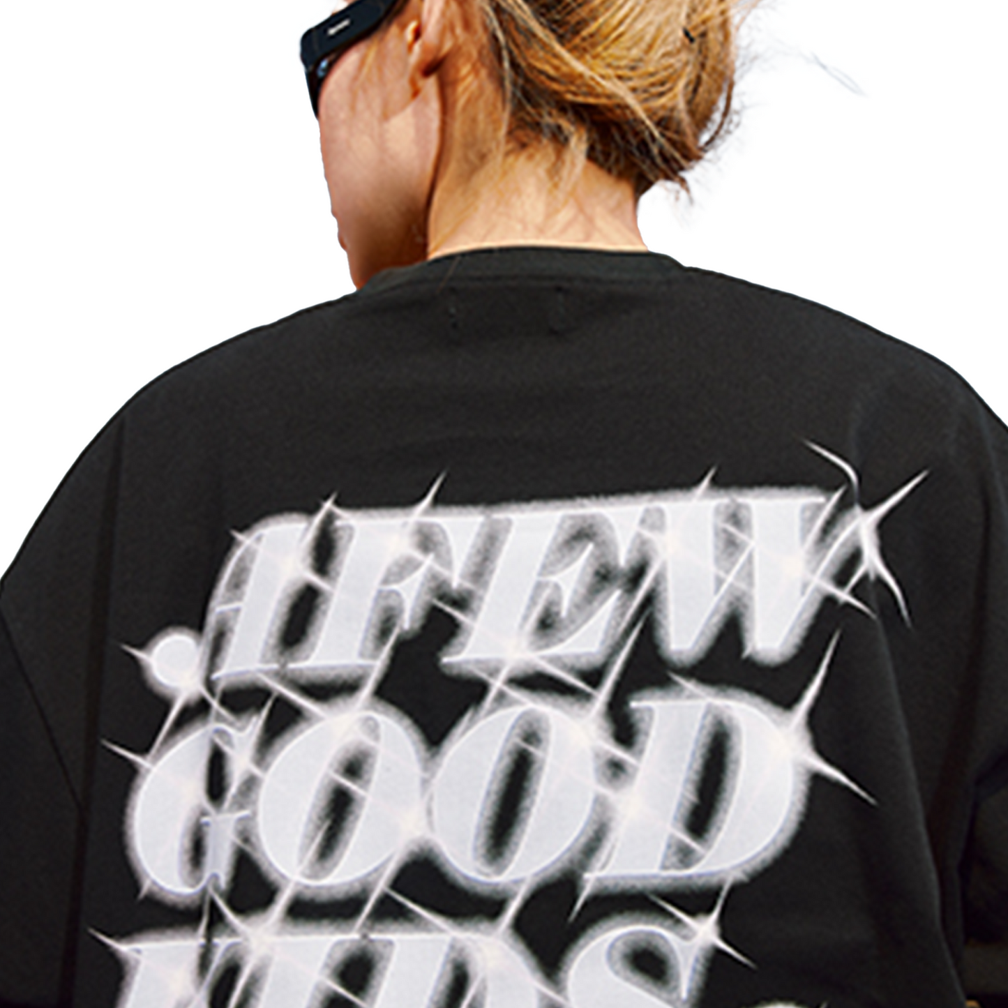 a few Good kids Glitter Short Sleeved Tee Black/Blue (SS25)