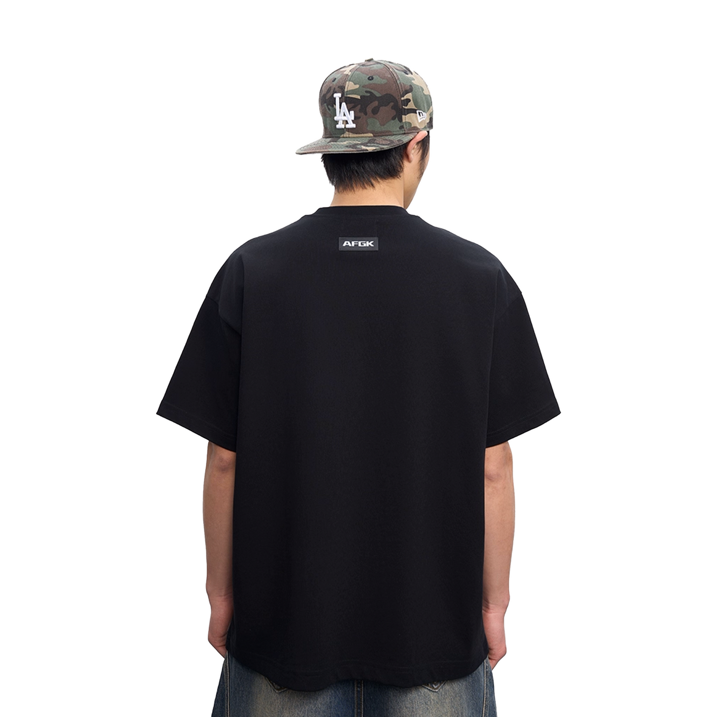 a few Good kids Hand Sewn Font Embroidered Short Sleeved Tee Black (SS25)