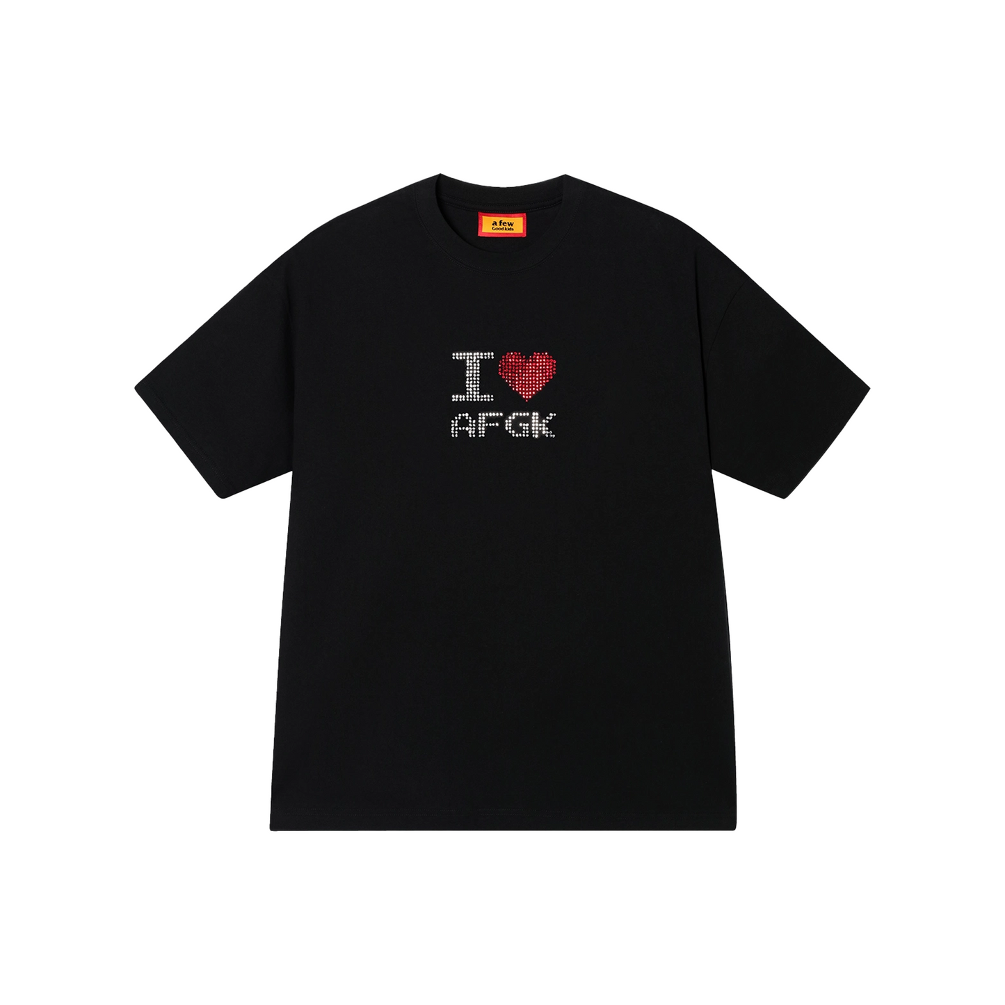 a few Good kids Heart Hot Diamond Short Sleeved Tee Black (SS25)