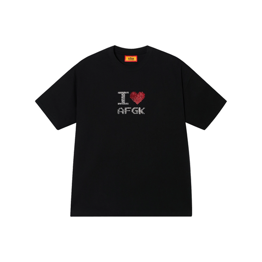 a few Good kids Heart Hot Diamond Short Sleeved Tee Black (SS25)