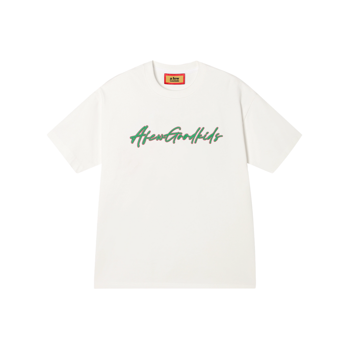 a few Good kids High Foam Embroidery Short Sleeved Tee White (SS25)