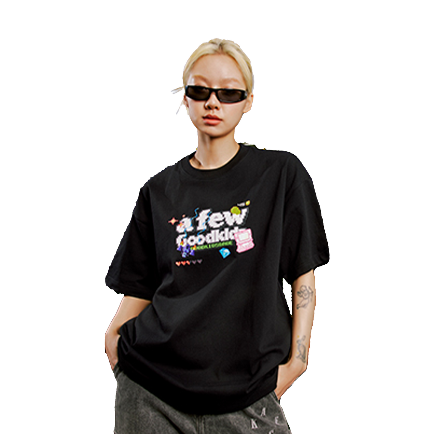 a few Good kids Pixel Game Console Tee Black (SS25)