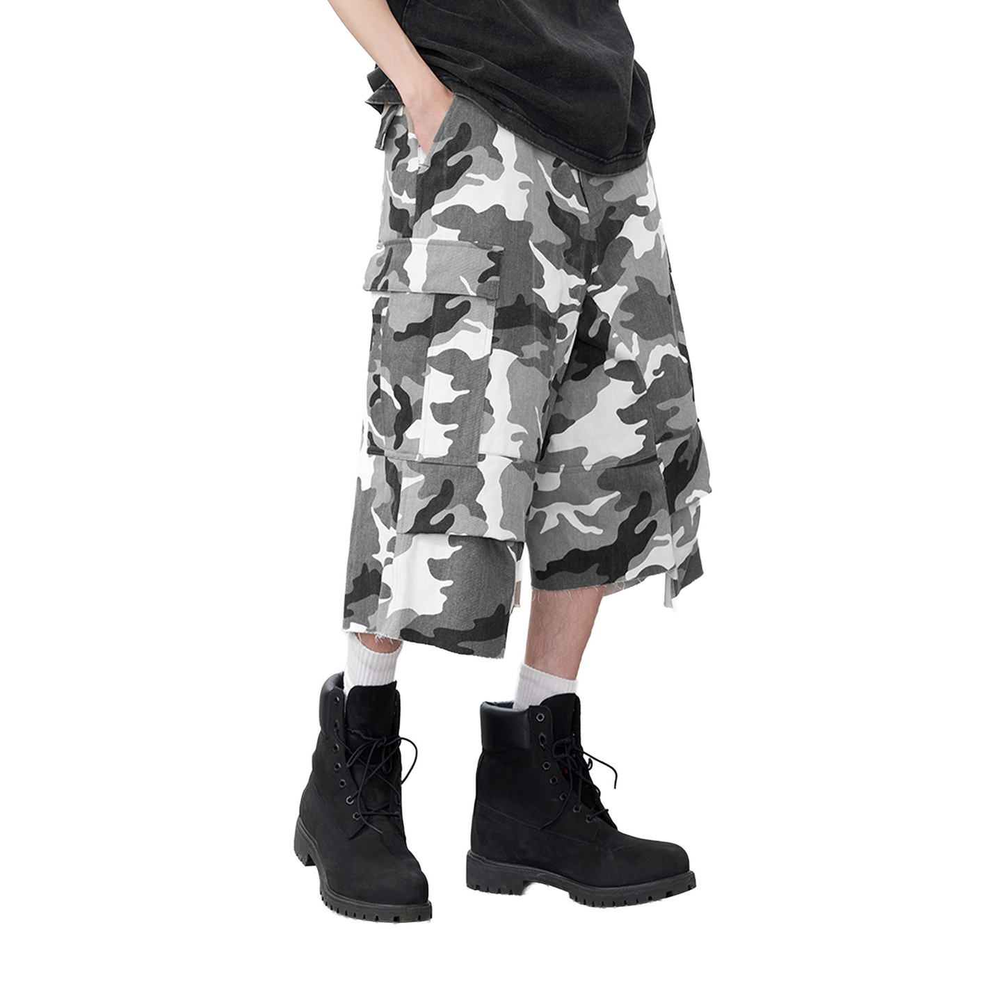 a few Good kids Snow Camouflage Cropped Pants Snow Camo (SS25)