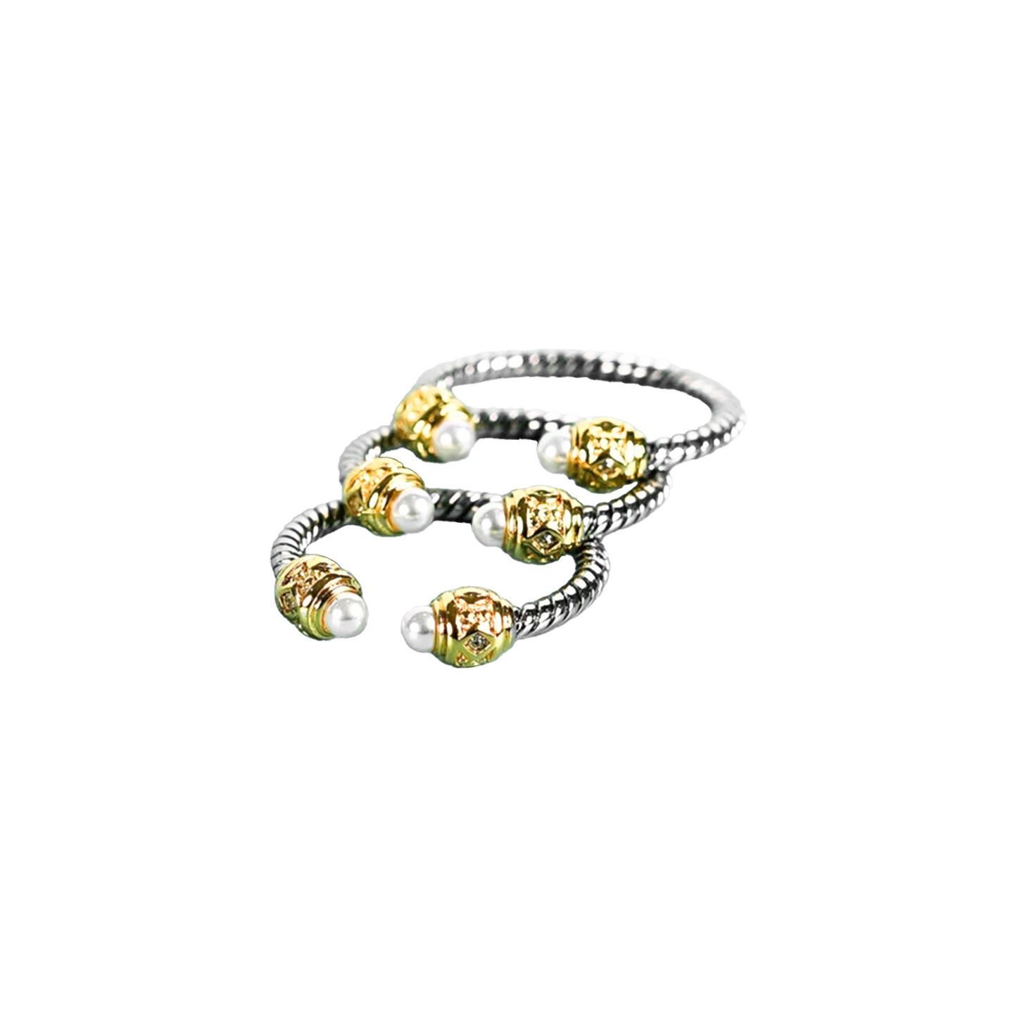 EK Collection Aurora Pearl Ring Silver/Gold (SS25)