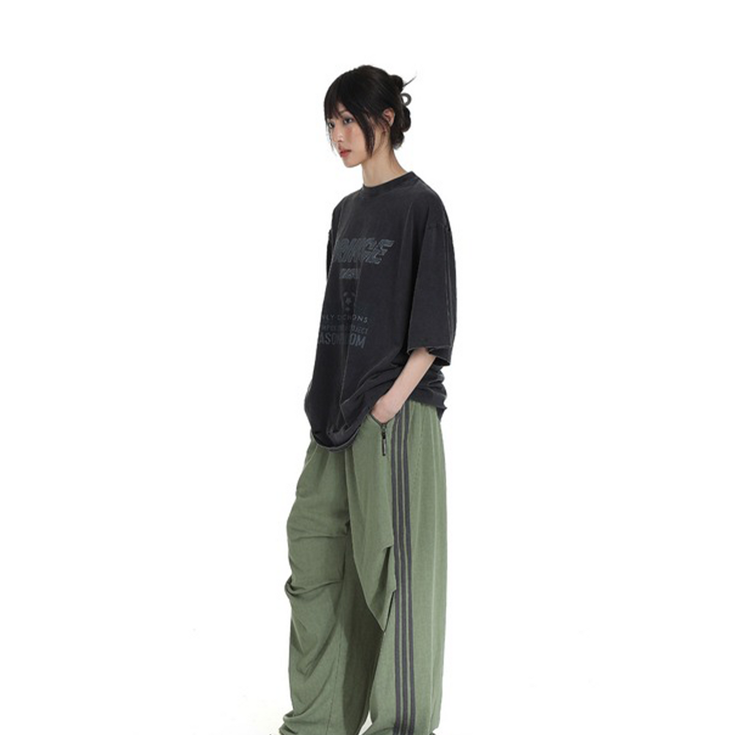 MASONPRINCE Football Washed Damaged Tee Iron Grey (SS24)