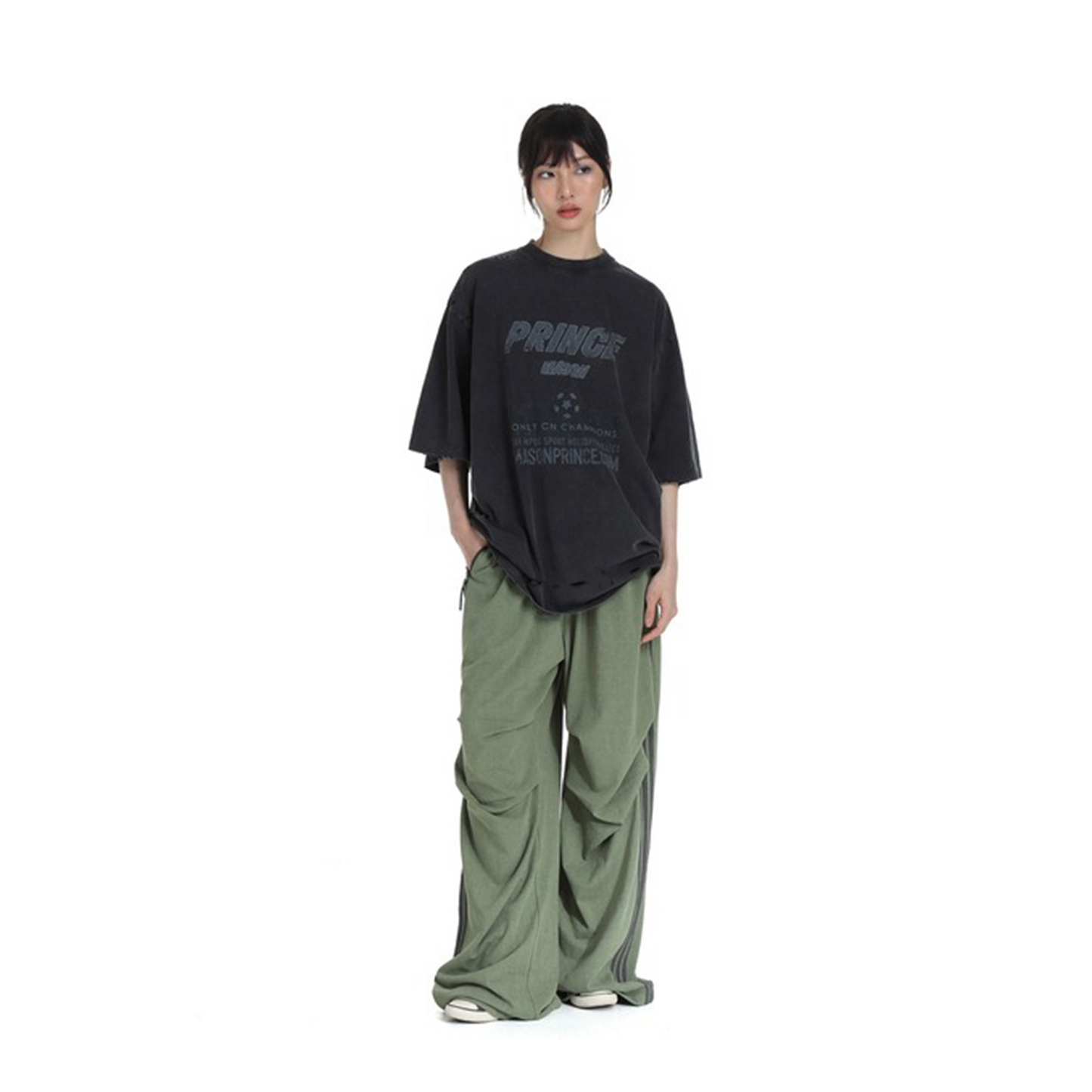 MASONPRINCE Football Washed Damaged Tee Iron Grey (SS24)